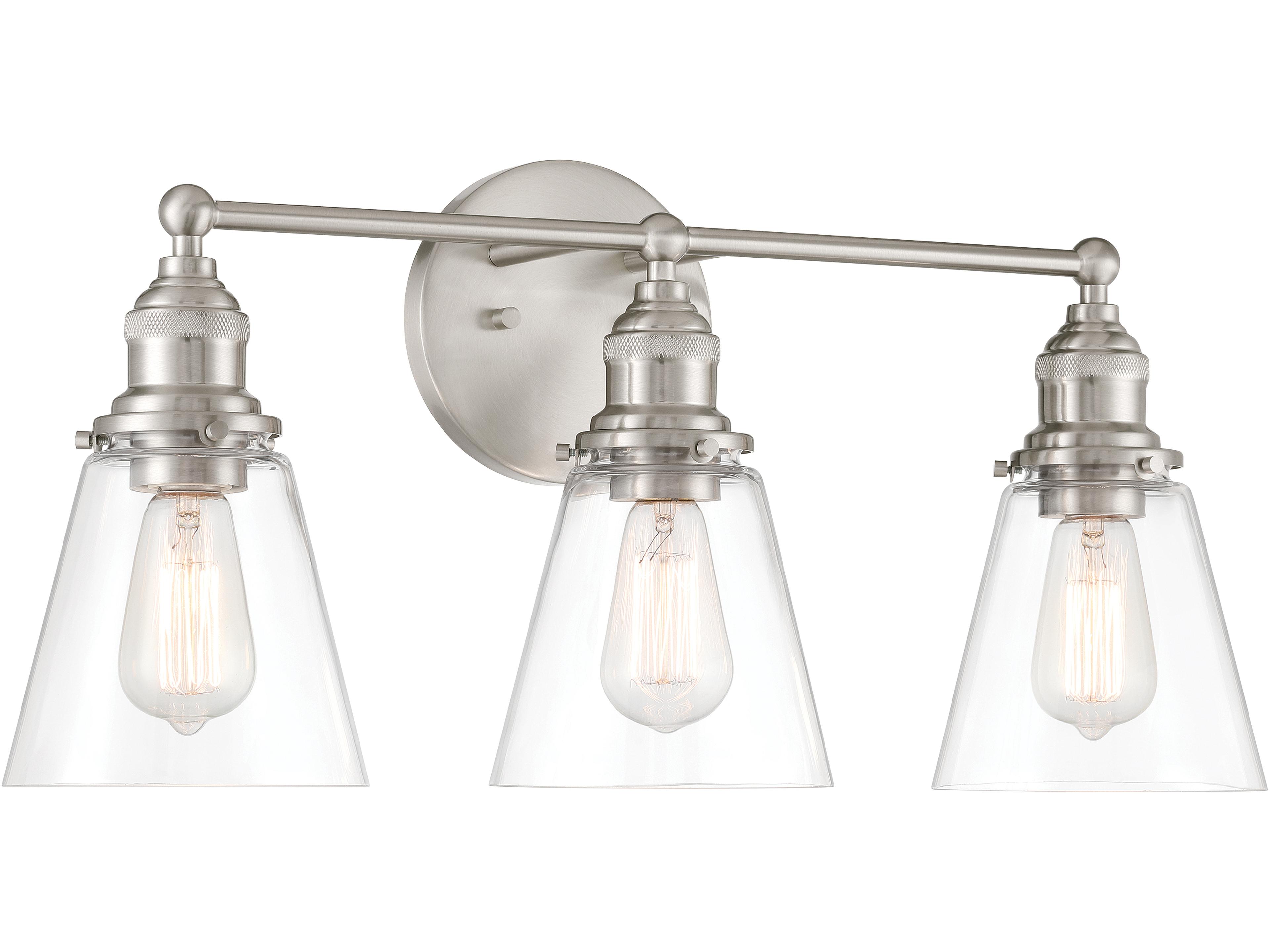 Barwell 3-Light Brushed Nickel Vanity Light
