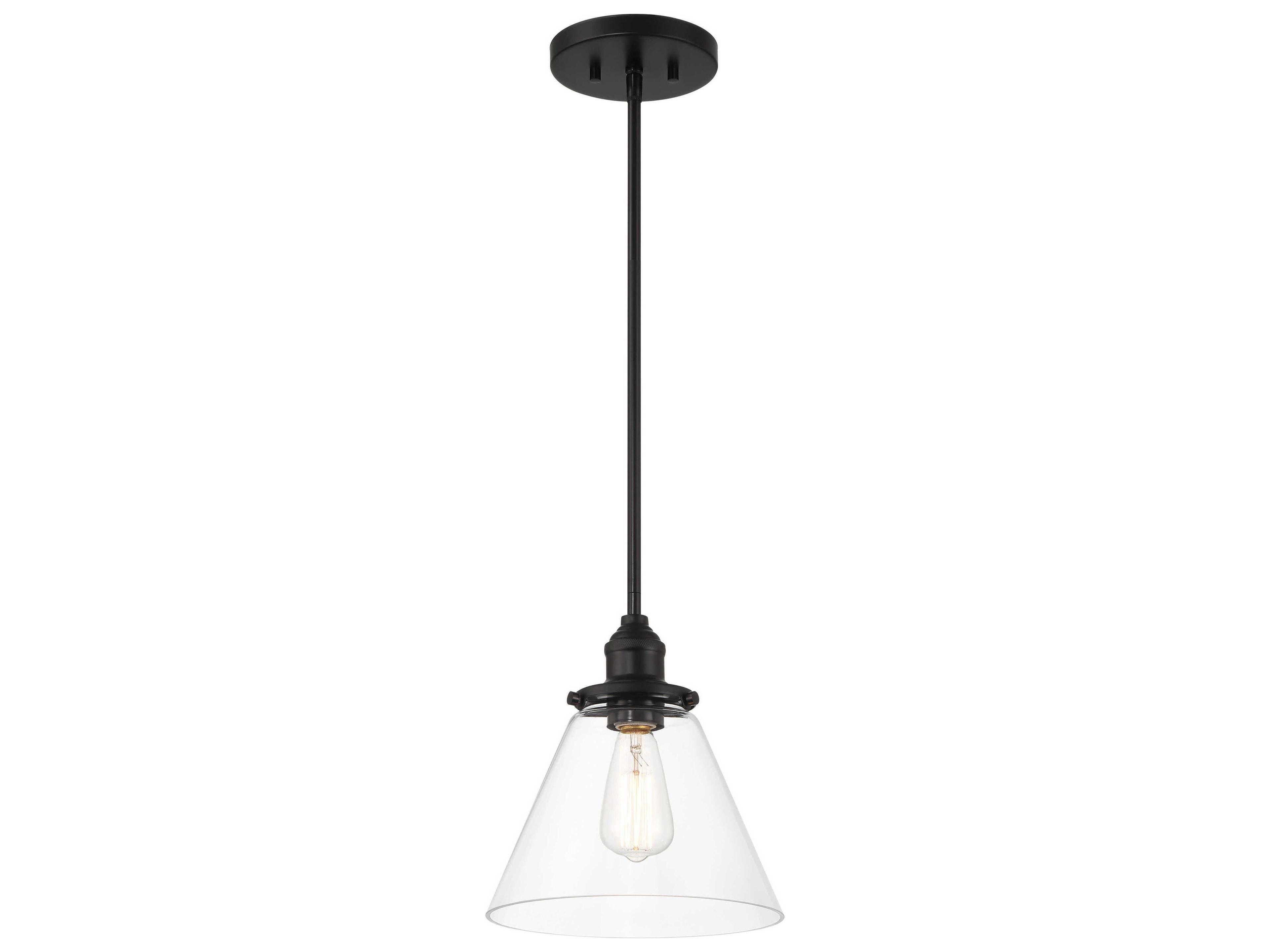 Barwell 1-Light Coal Black Traditional Mini Pendant
