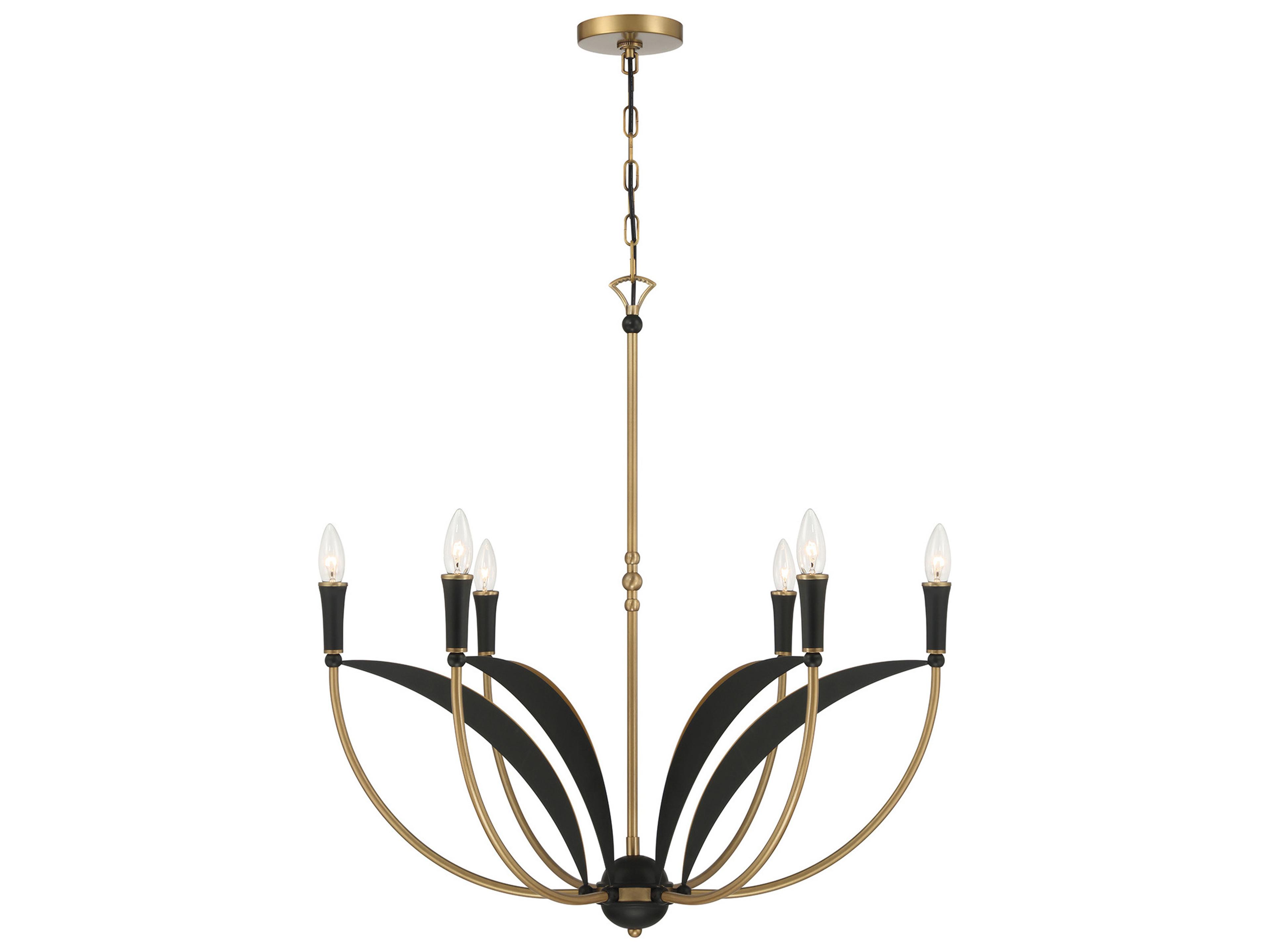 Miller 6-Light Legacy Brass Sand Coal Candelabra Chandelier
