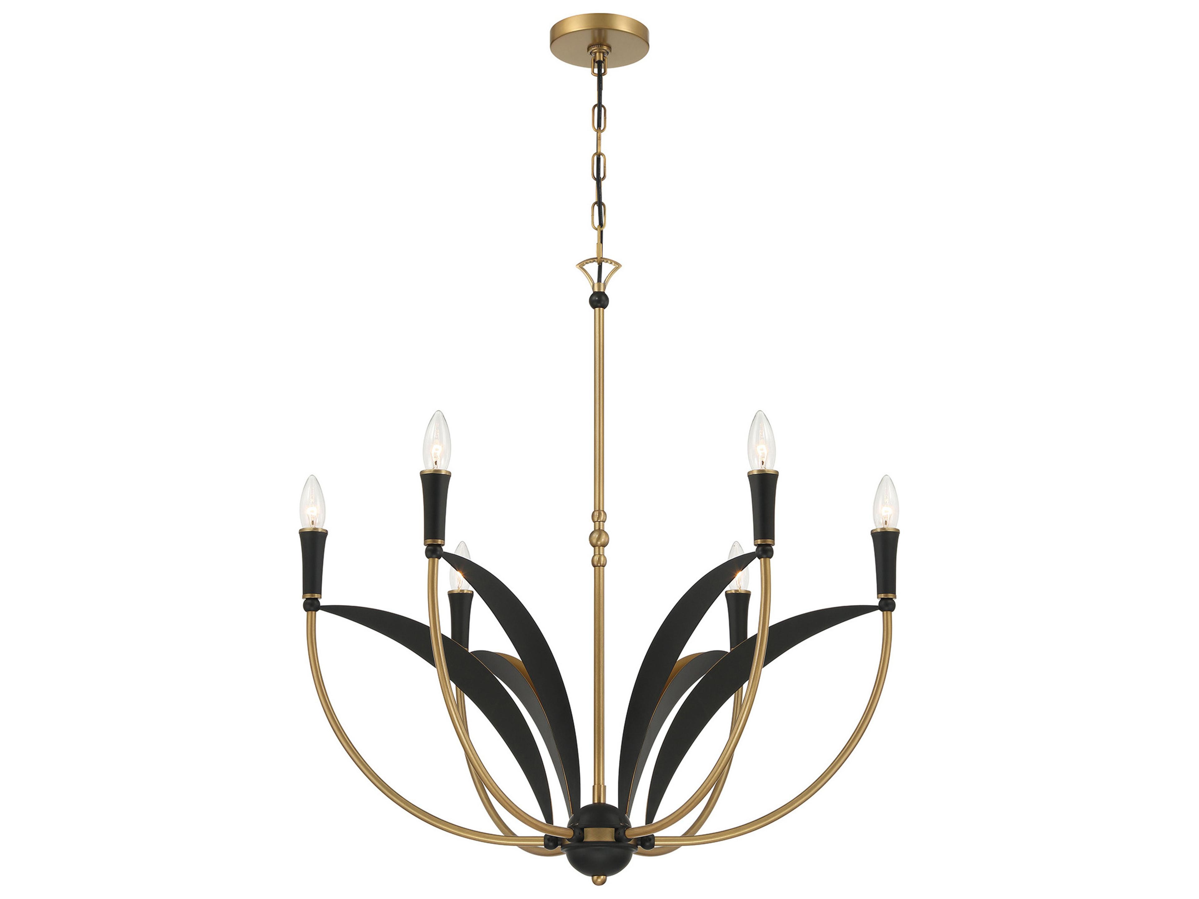 Minka Lavery Miller 6-Light Legacy Brass Sand Coal Candelabra Chandelier