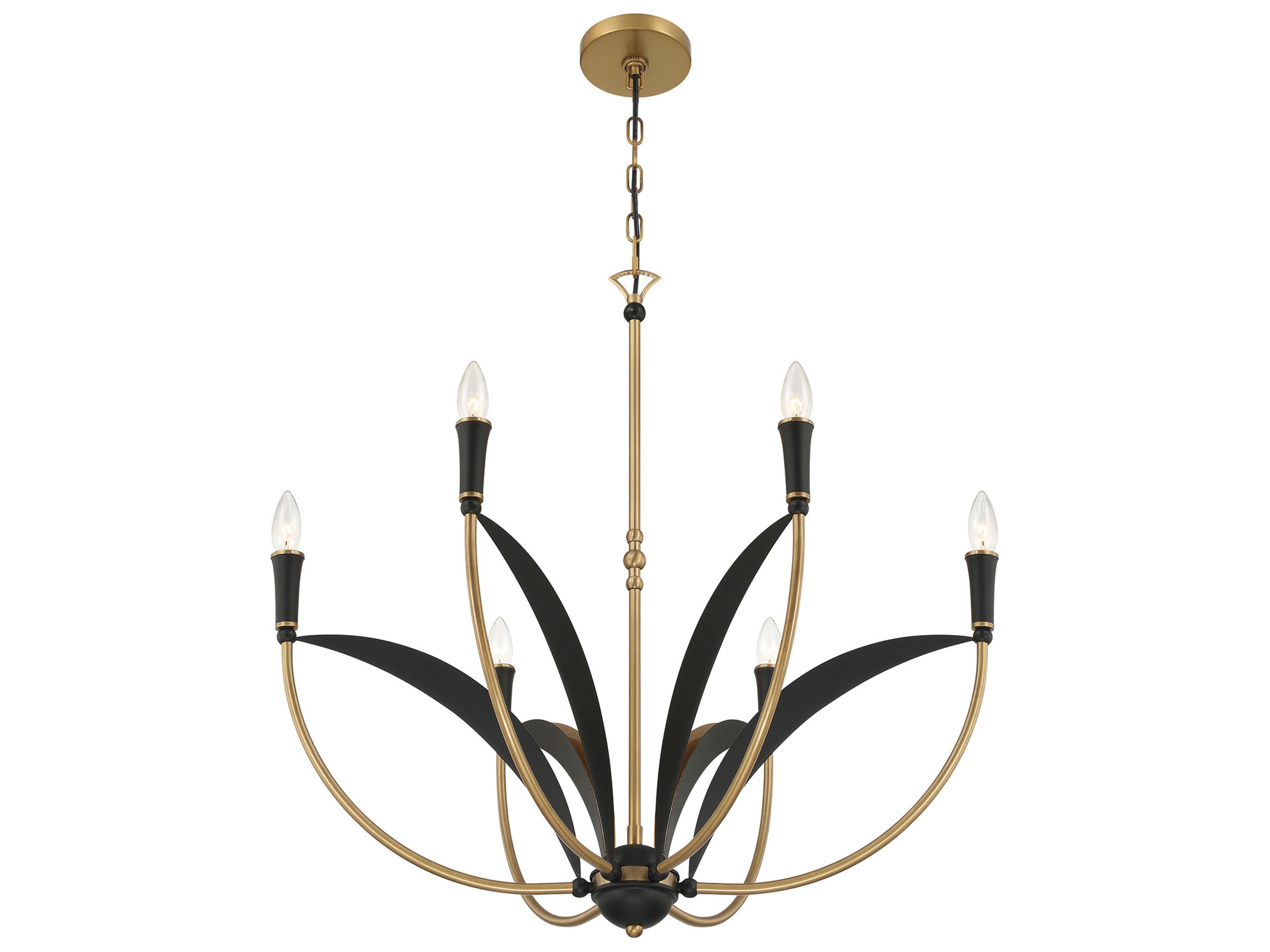 Minka Lavery Miller 6-Light Legacy Brass Sand Coal Candelabra Chandelier