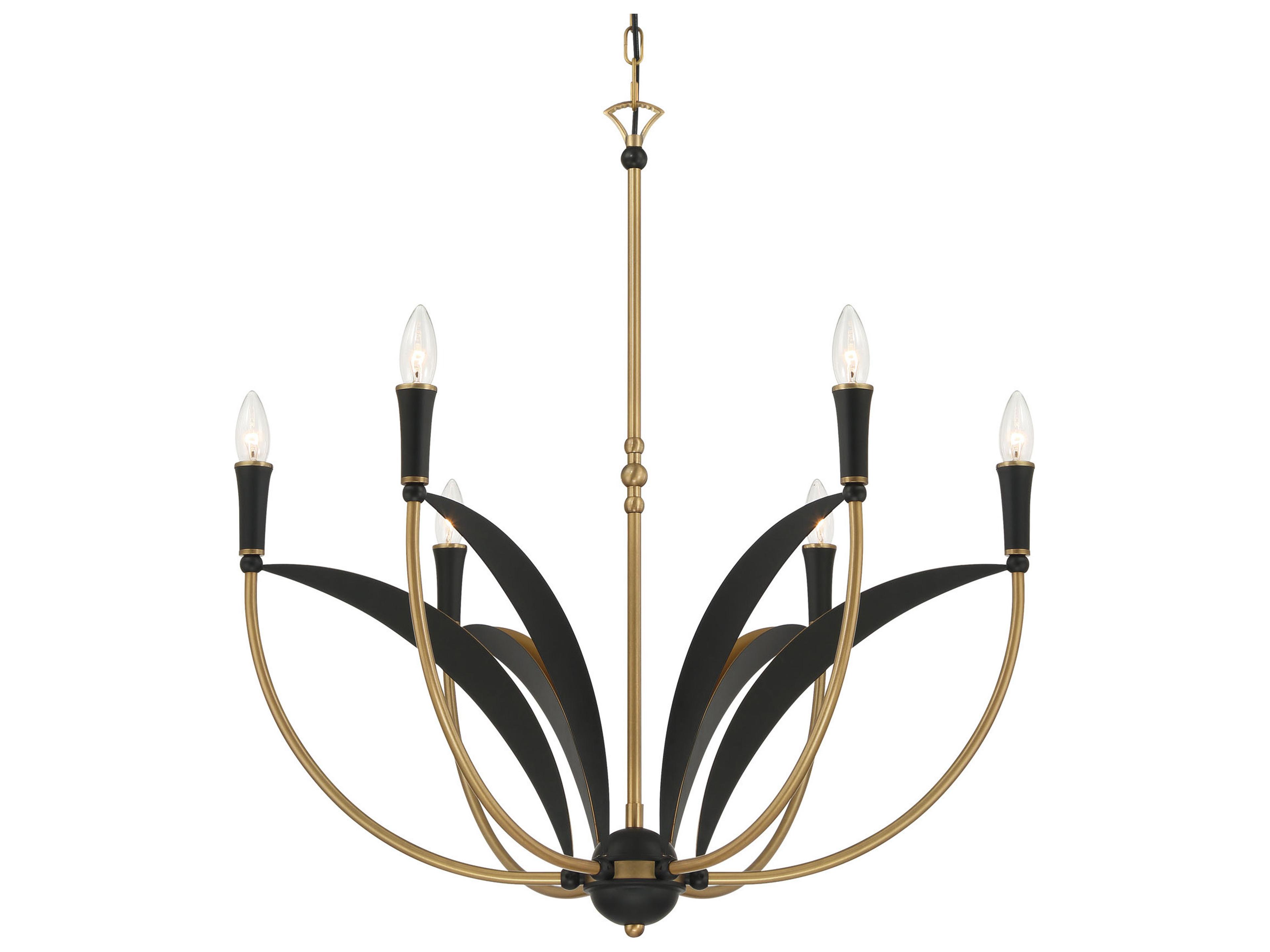 Minka Lavery Miller 6-Light Legacy Brass Sand Coal Candelabra Chandelier
