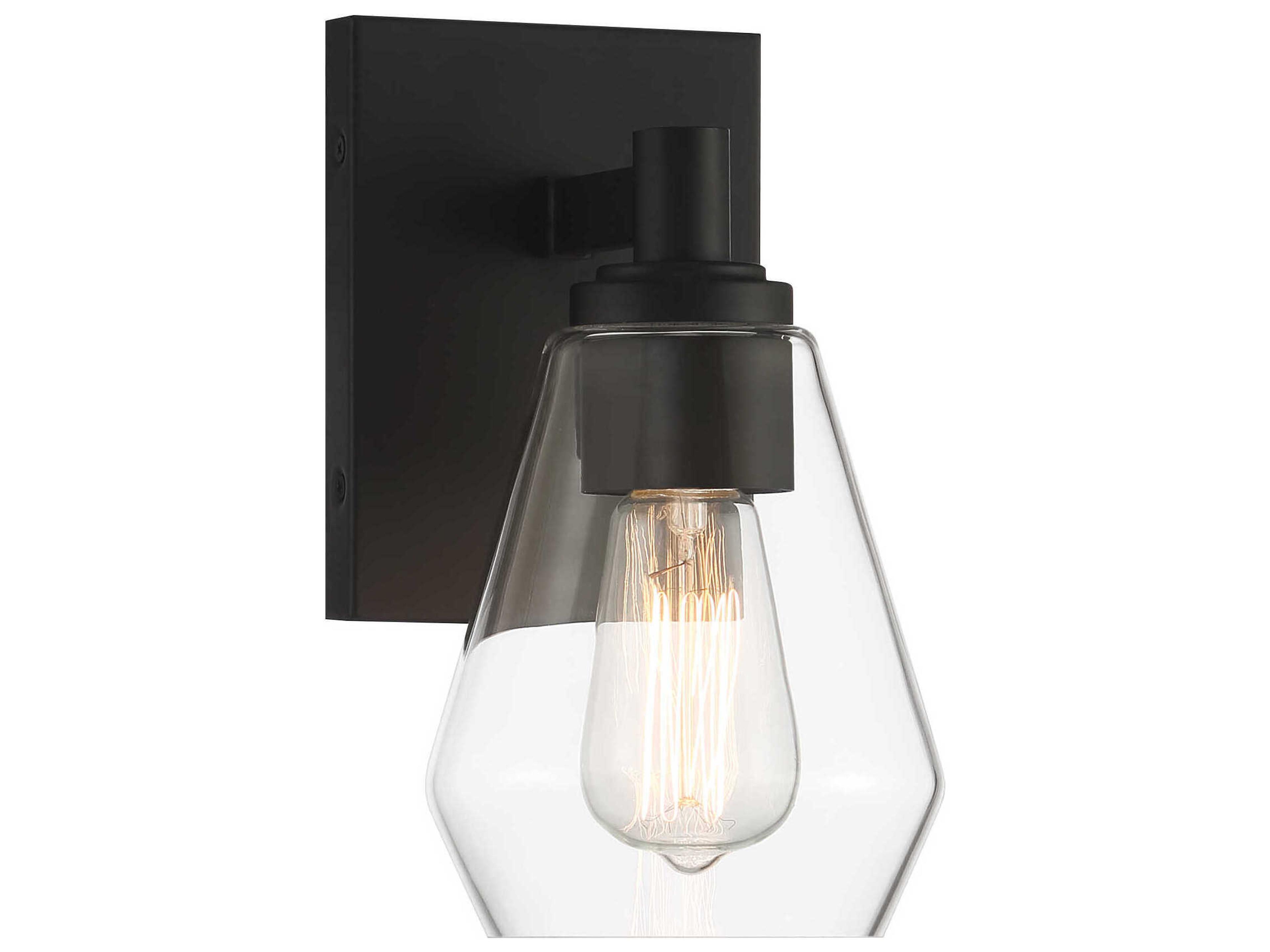 Clarity 1-Light Coal Black Wall Sconce