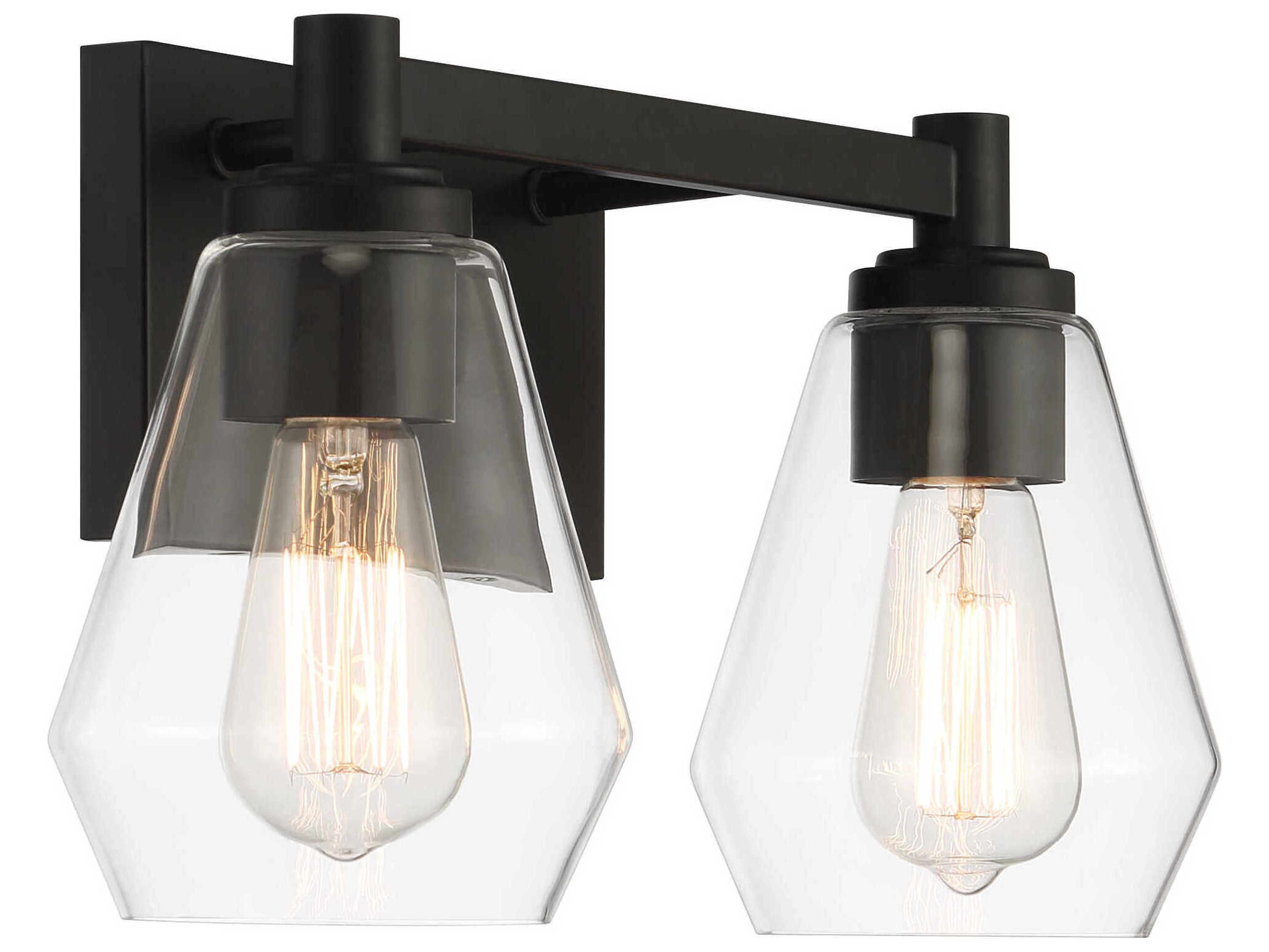 Minka Lavery Clarity 2-Light Coal Black Vanity Light