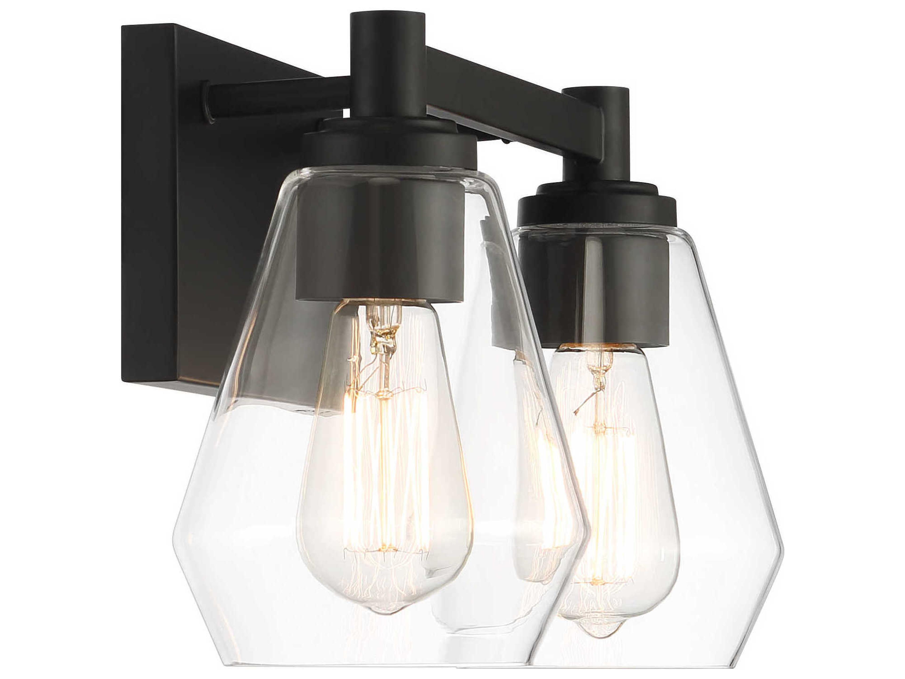 Minka Lavery Clarity 2-Light Coal Black Vanity Light