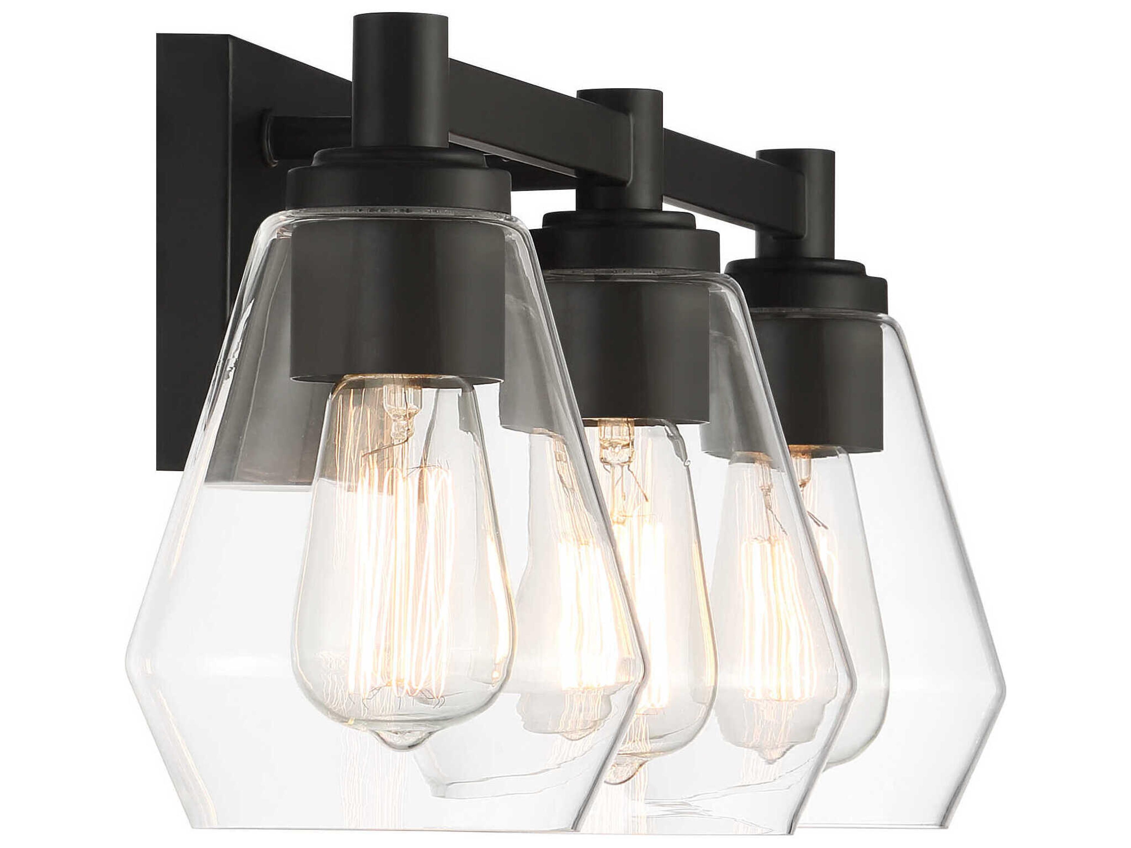 Minka Lavery Clarity 3-Light Coal Black Vanity Light