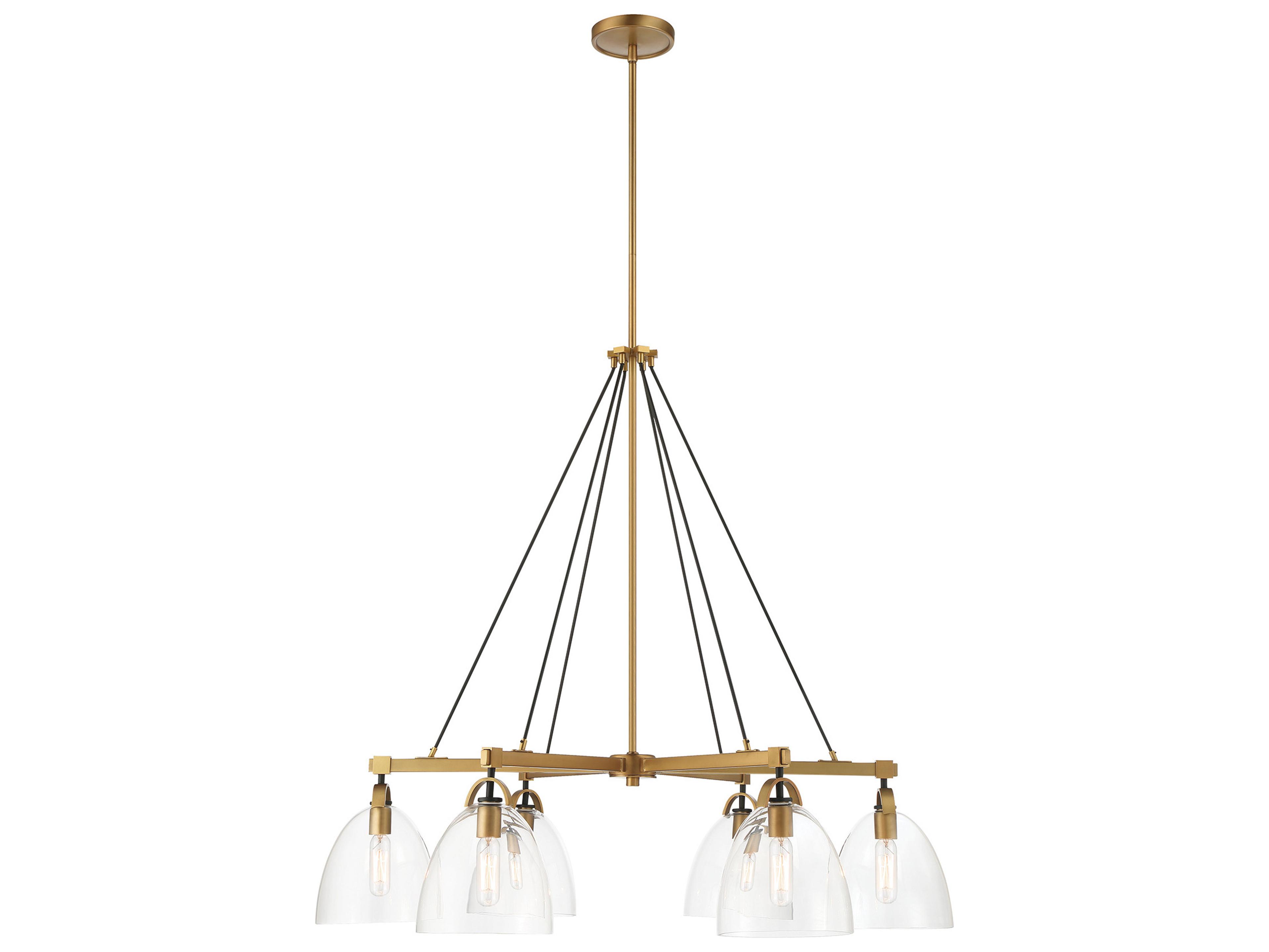 Sommersby 6-Light Legacy Brass Matte Coal Dome Chandelier