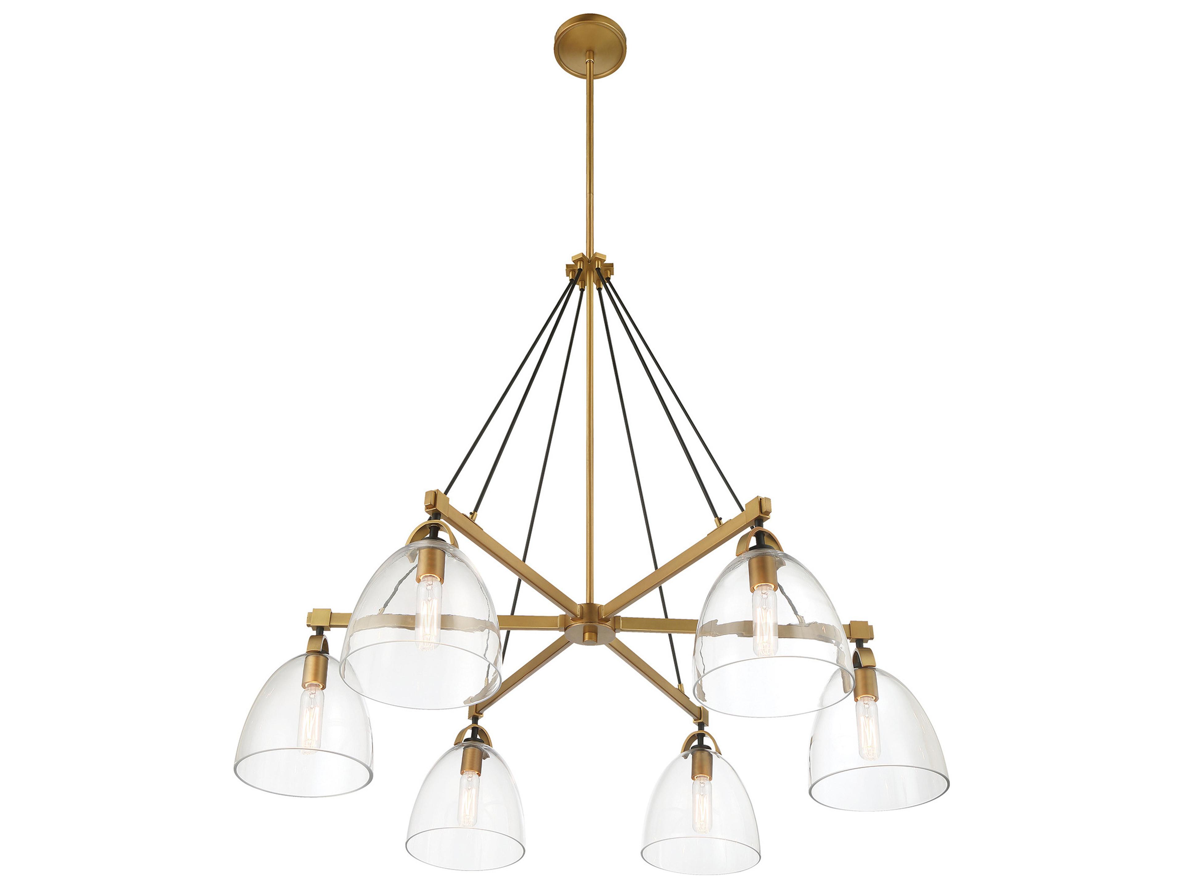 Minka Lavery Sommersby 6-Light Legacy Brass Matte Coal Dome Chandelier