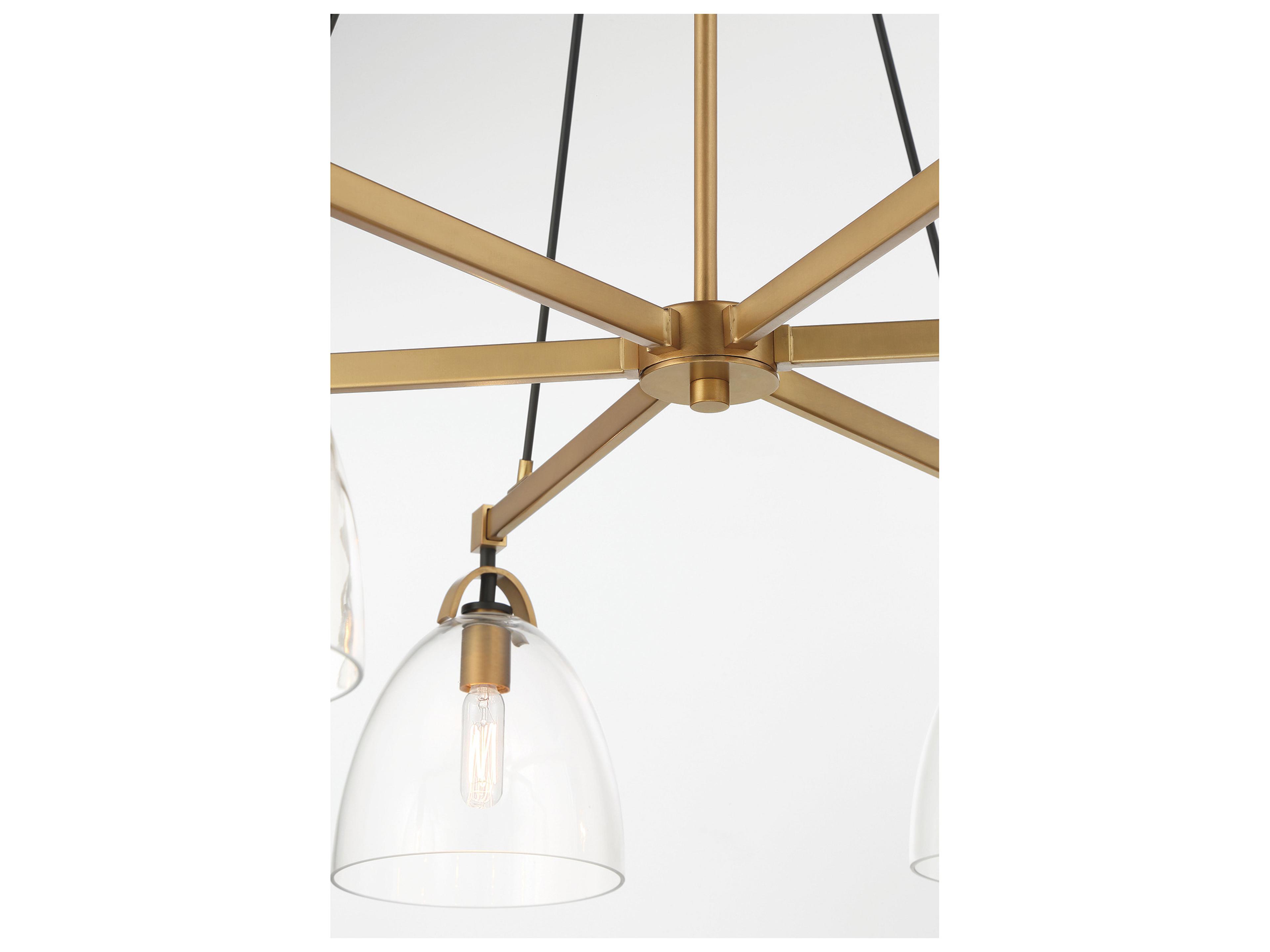 Minka Lavery Sommersby 6-Light Legacy Brass Matte Coal Dome Chandelier