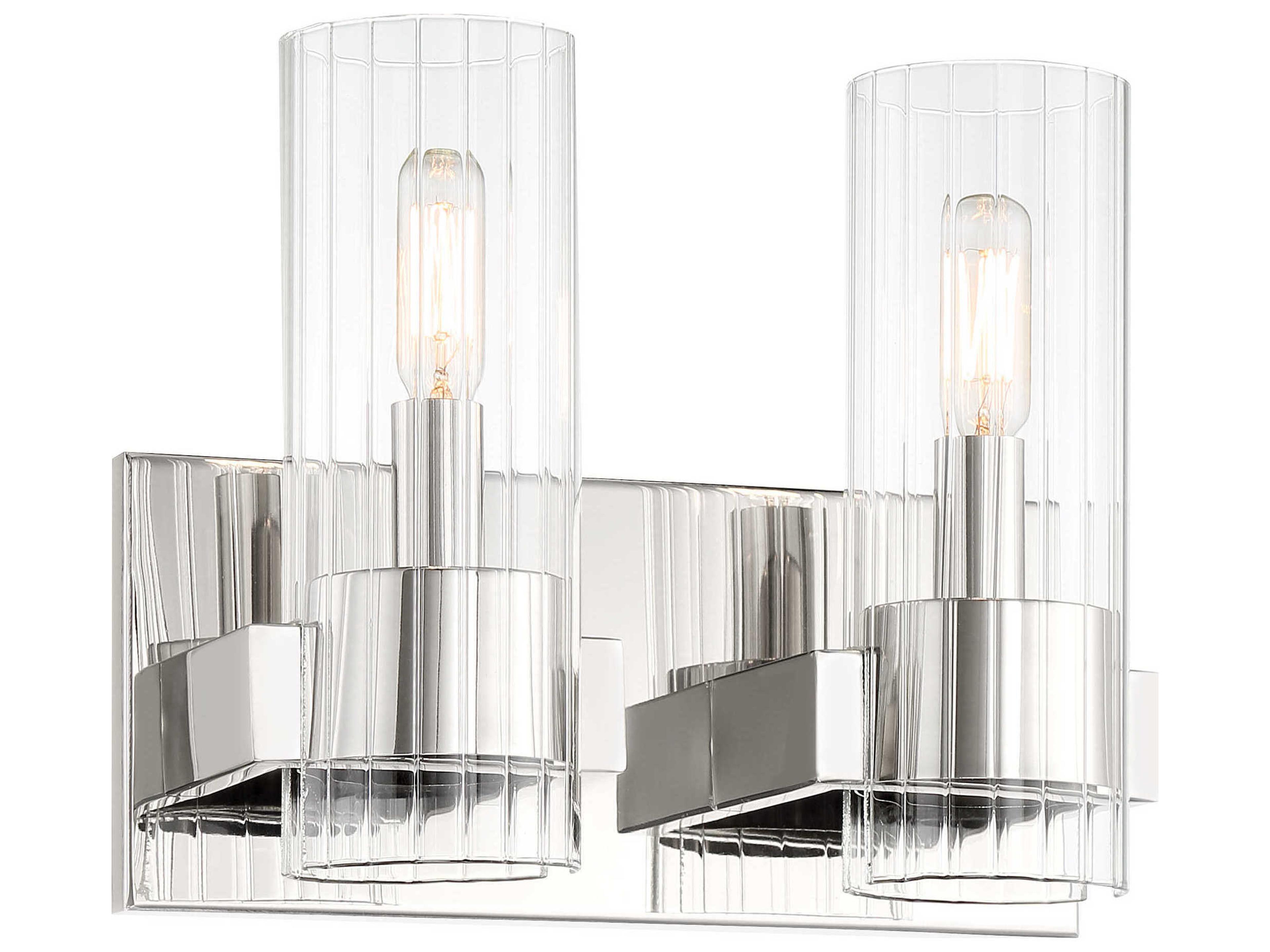 Vernon Place 2-Light Chrome Glass Vanity Light