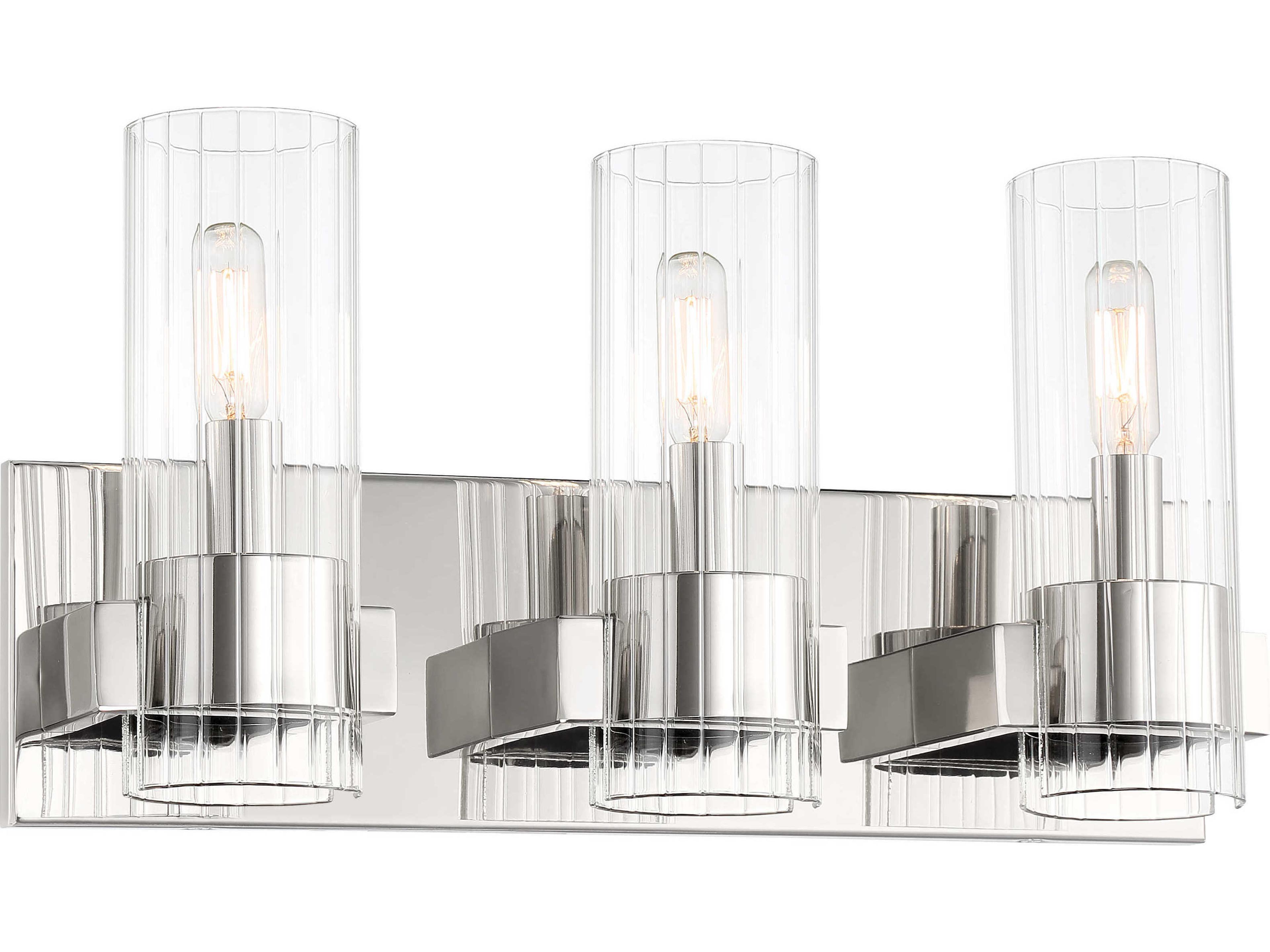 Vernon Place 3-Light Chrome Glass Vanity Light