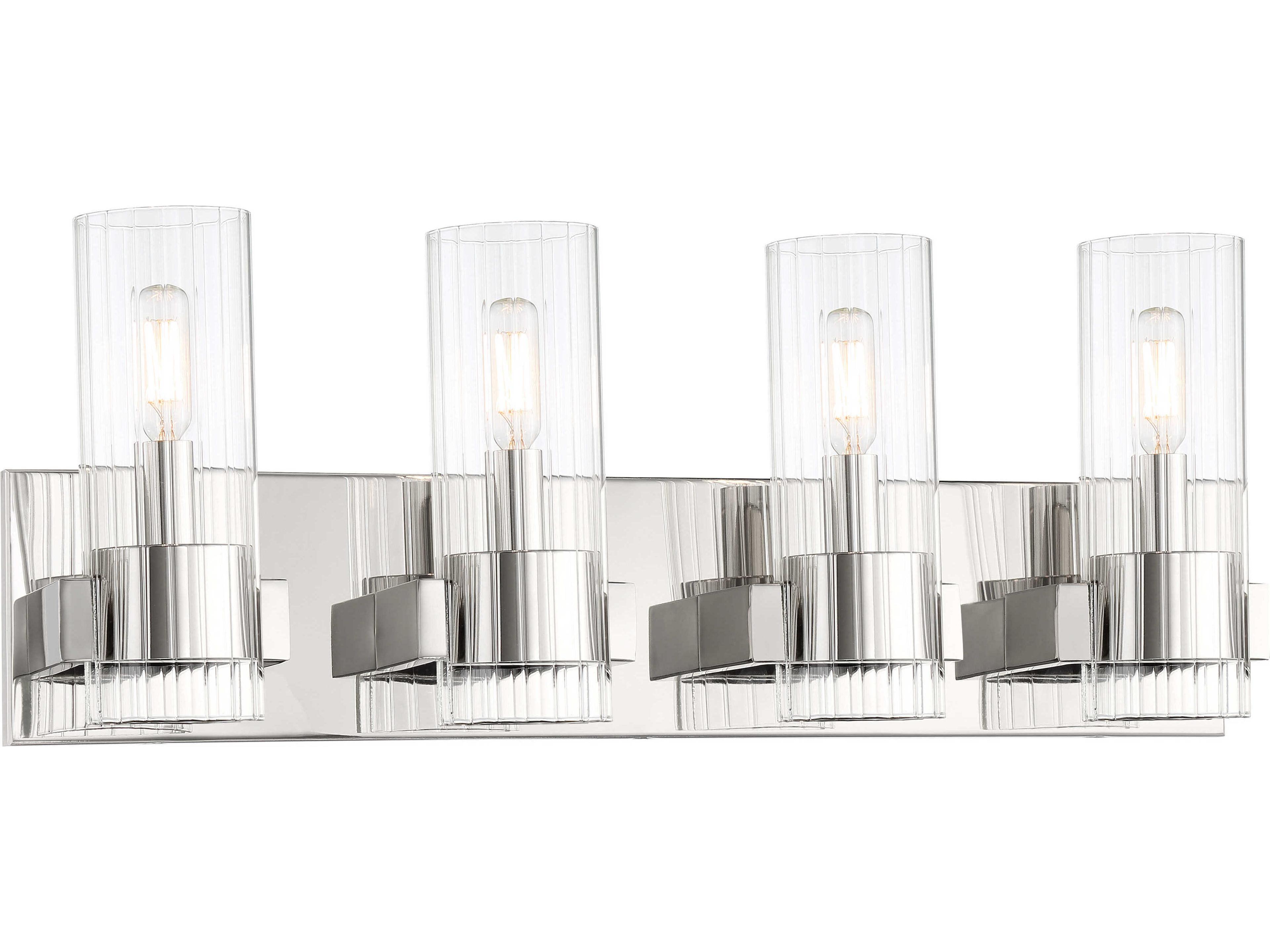 Vernon Place 4-Light Chrome Glass Vanity Light
