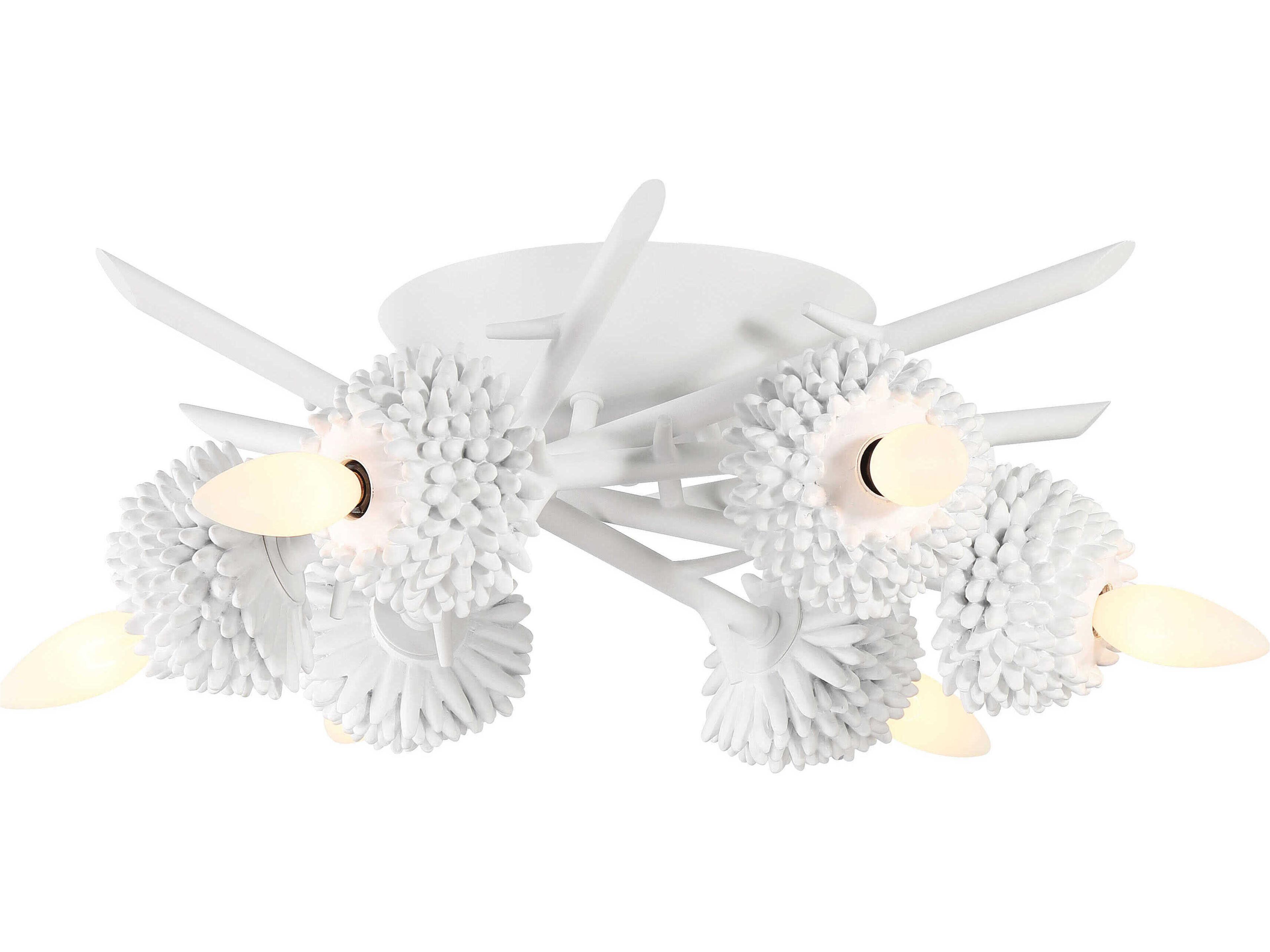 North Fork 6-Light Sand White Flush Mount