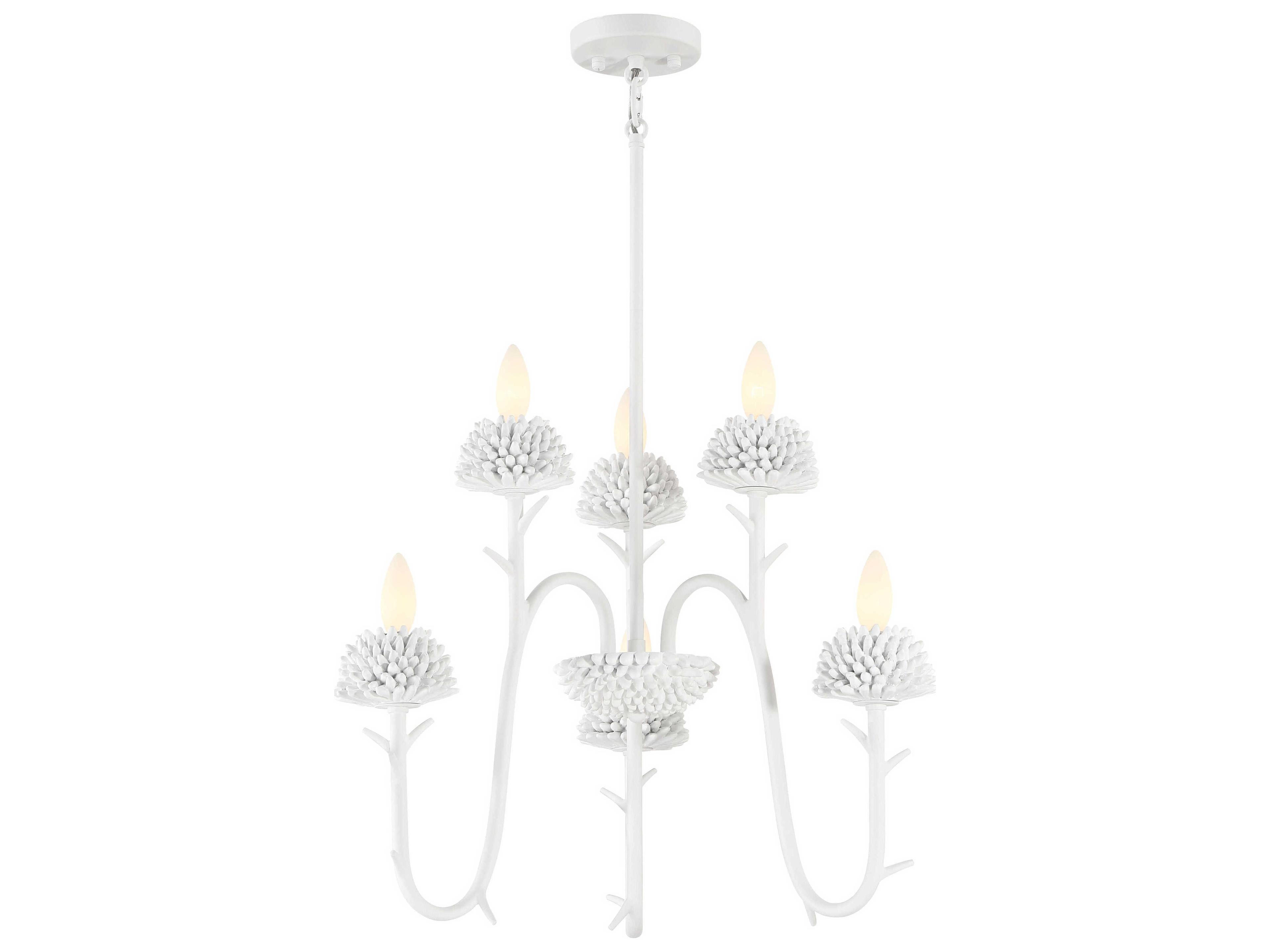 North Fork 3-Light Sand White Candelabra Chandelier