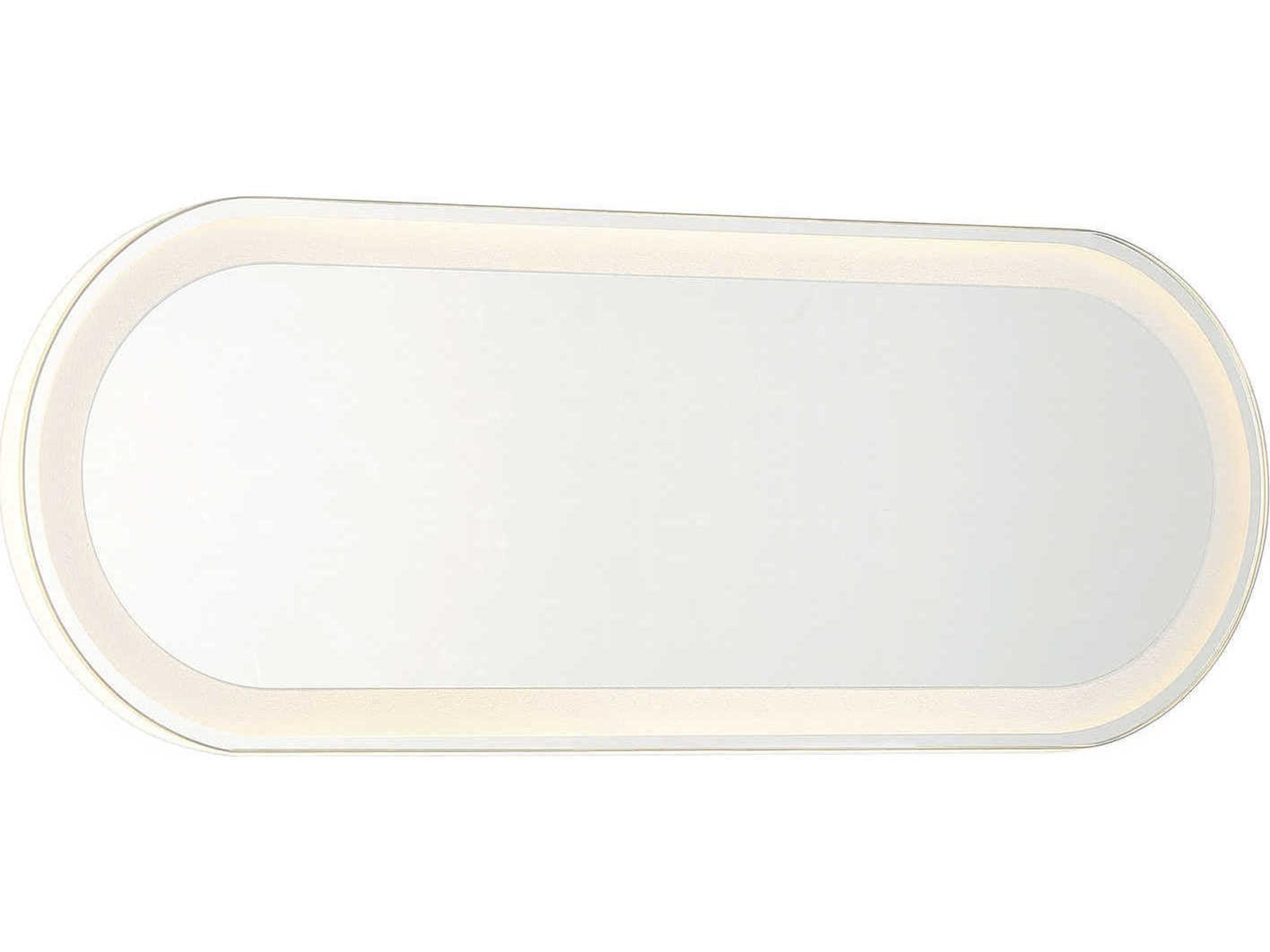 White Oval Backlit LED Wall Mirror