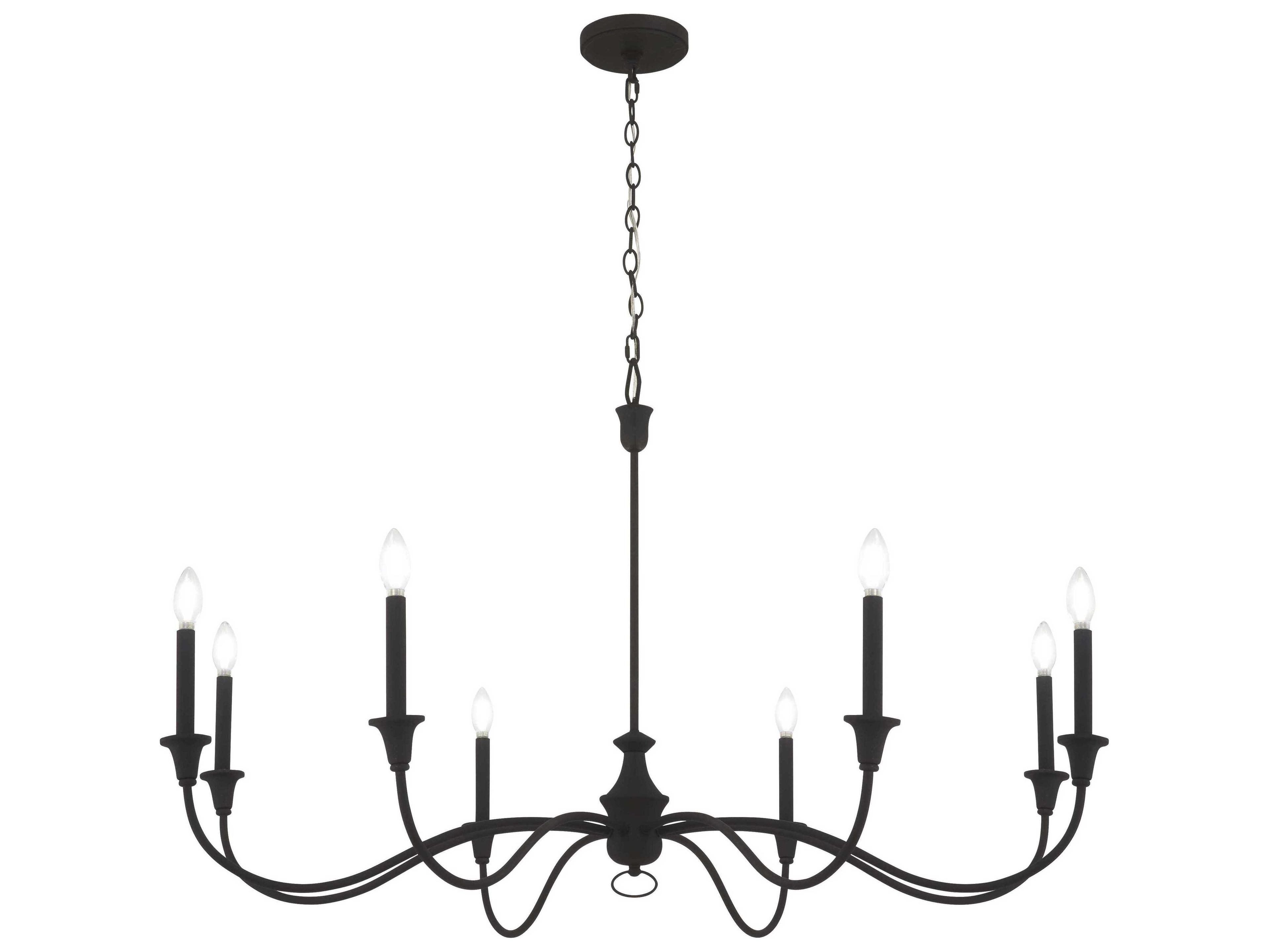 Halifax County 8-Light Textured Black Candelabra Chandelier