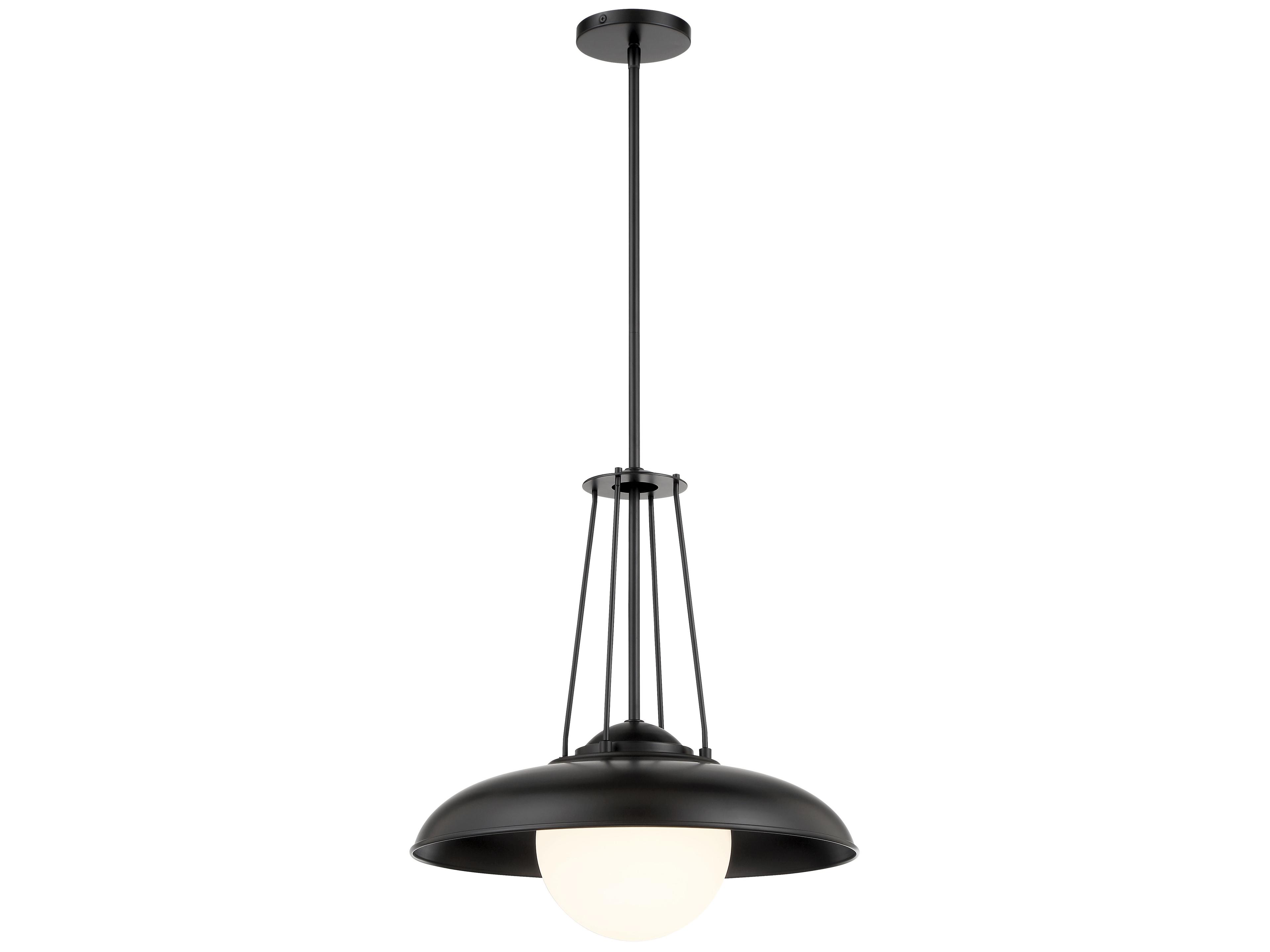 Schooner Ridge 1-Light Coal Black Glass Dome Globe Pendant