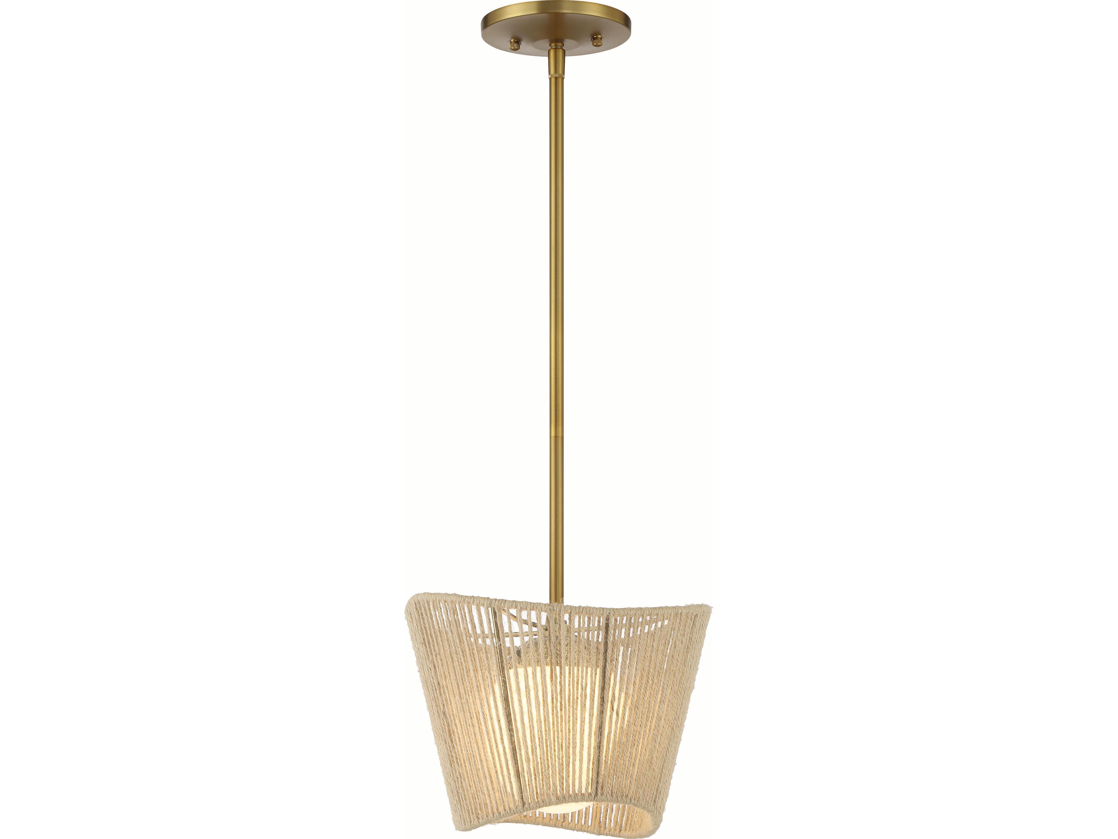 Key Largo 1-Light Soft Brass Glass Mini Pendant