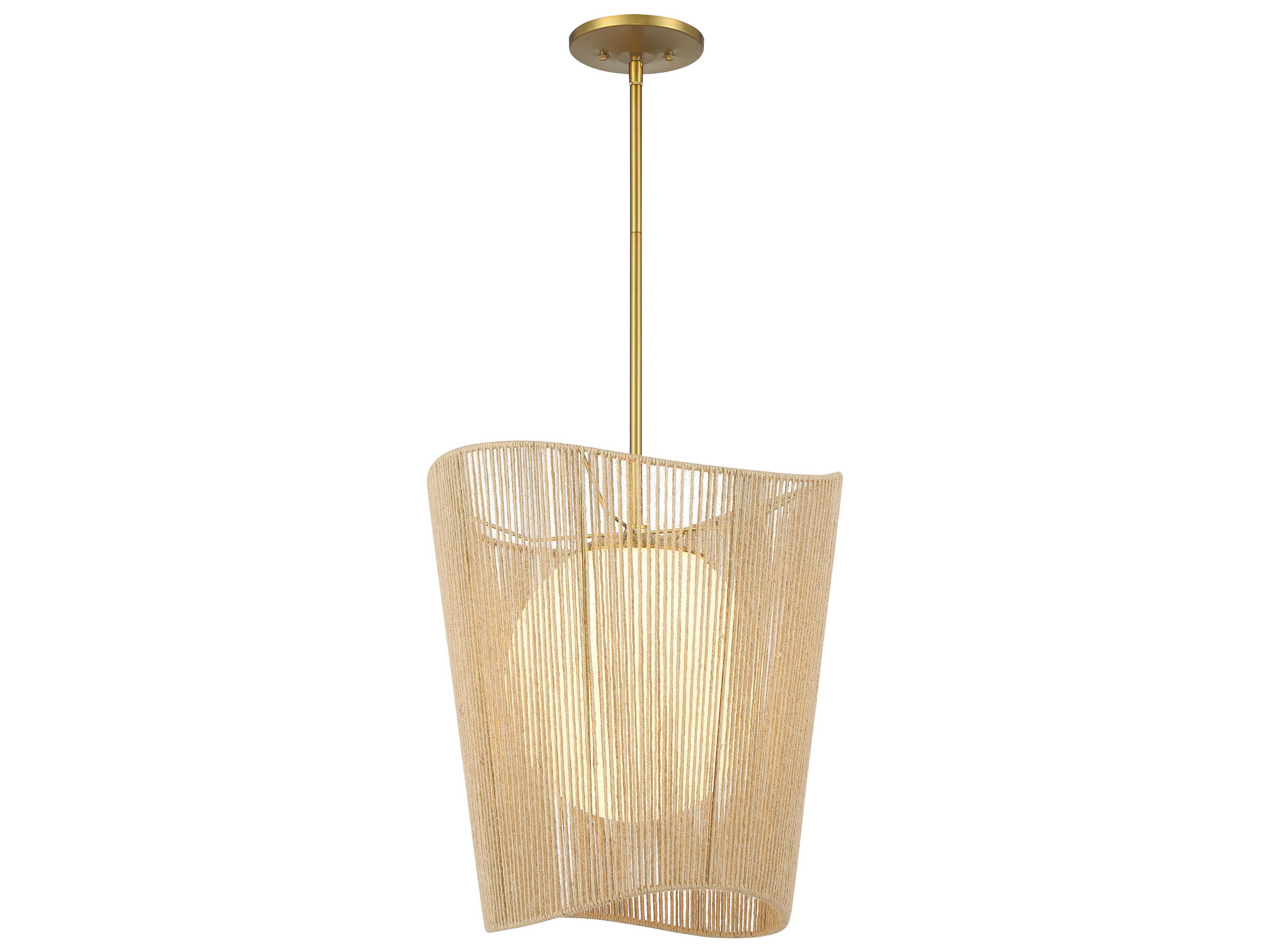 Key Largo 1-Light Soft Brass Glass Globe Pendant