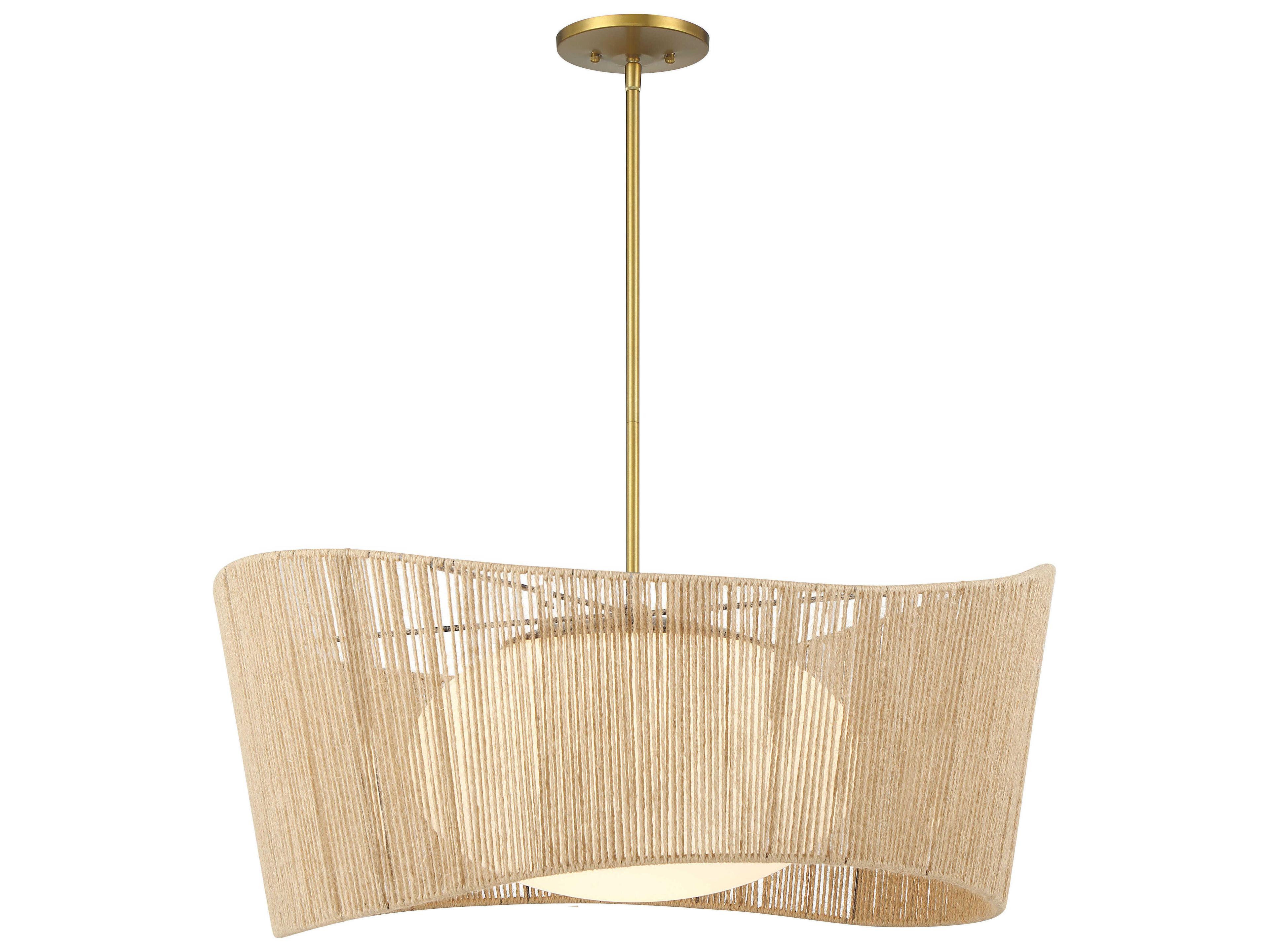 Key Largo 1-Light Soft Brass Glass Globe Pendant