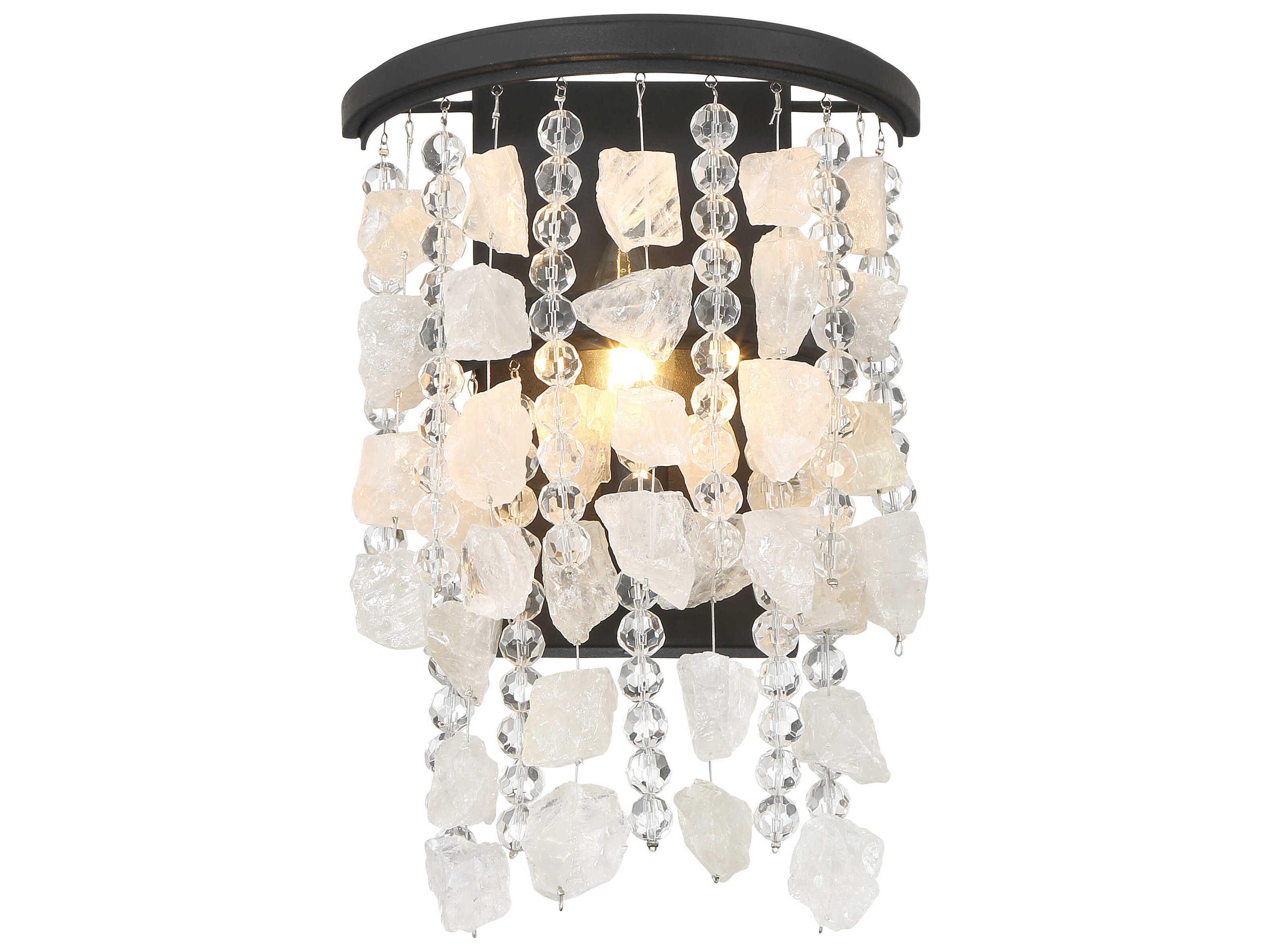 Shimmering Elegance 1-Light Sand Coal Black Wall Sconce