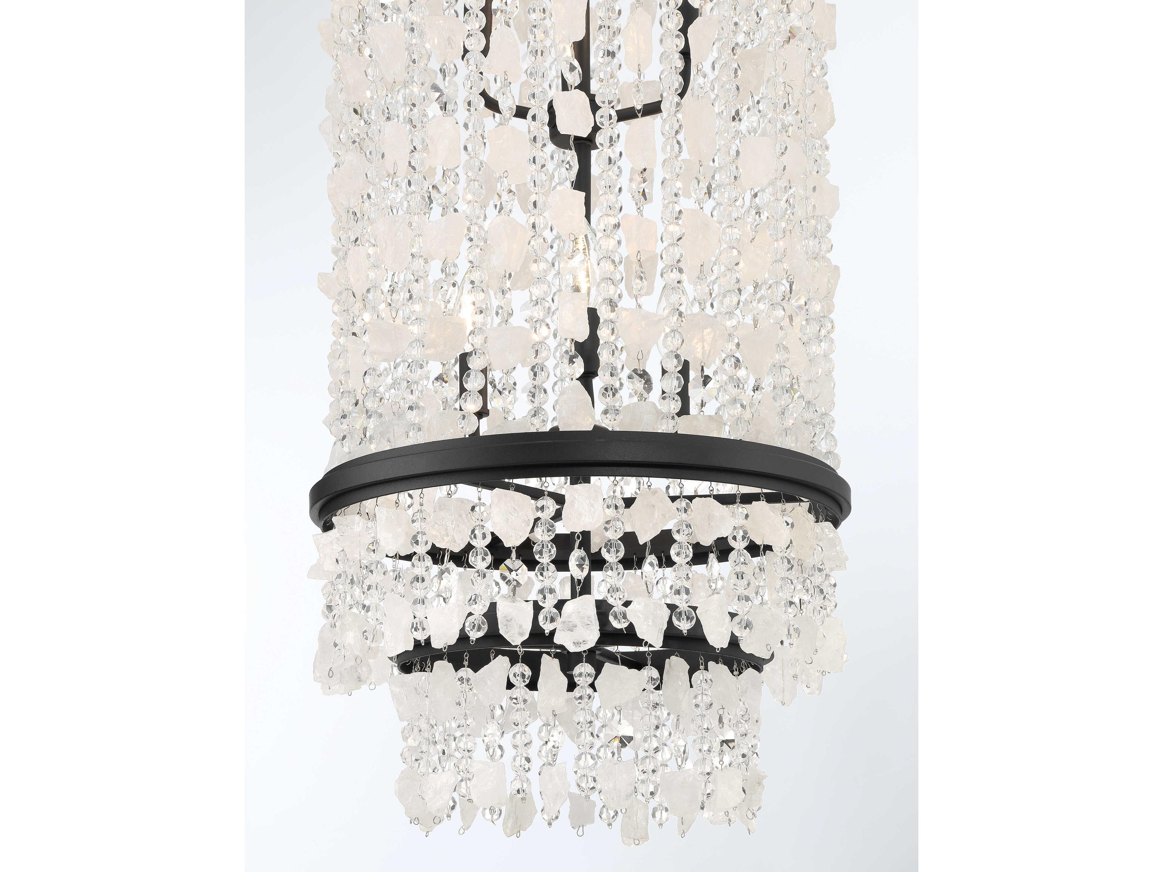 Minka Lavery Shimmering Elegance 6-Light Sand Coal Black Cylinder Pendant