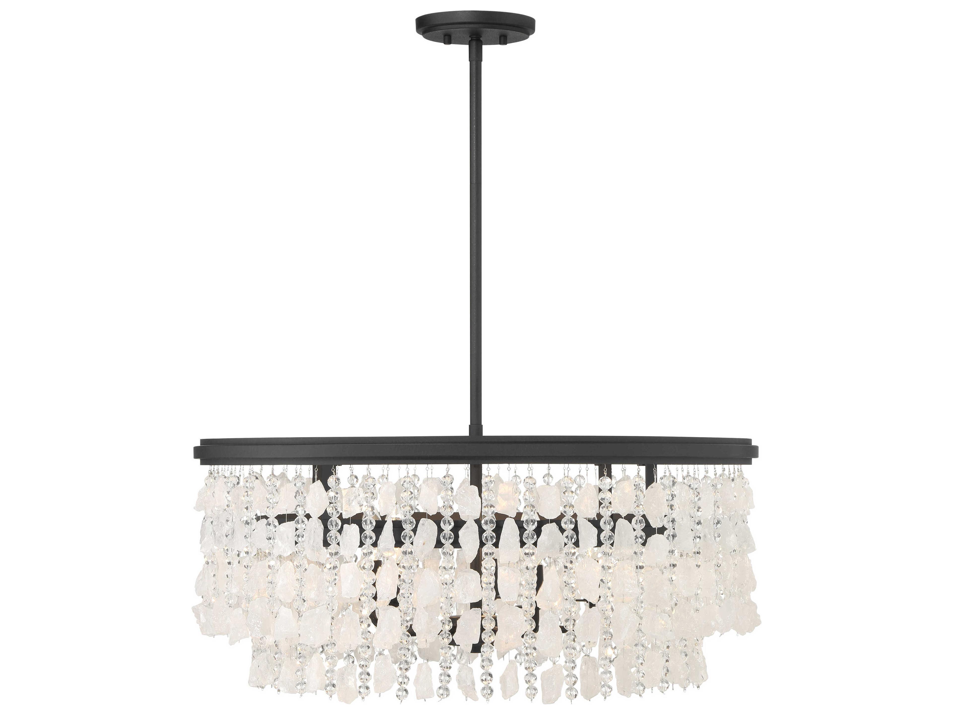 Minka Lavery Shimmering Elegance 5-Light Sand Coal Black Drum Chandelier
