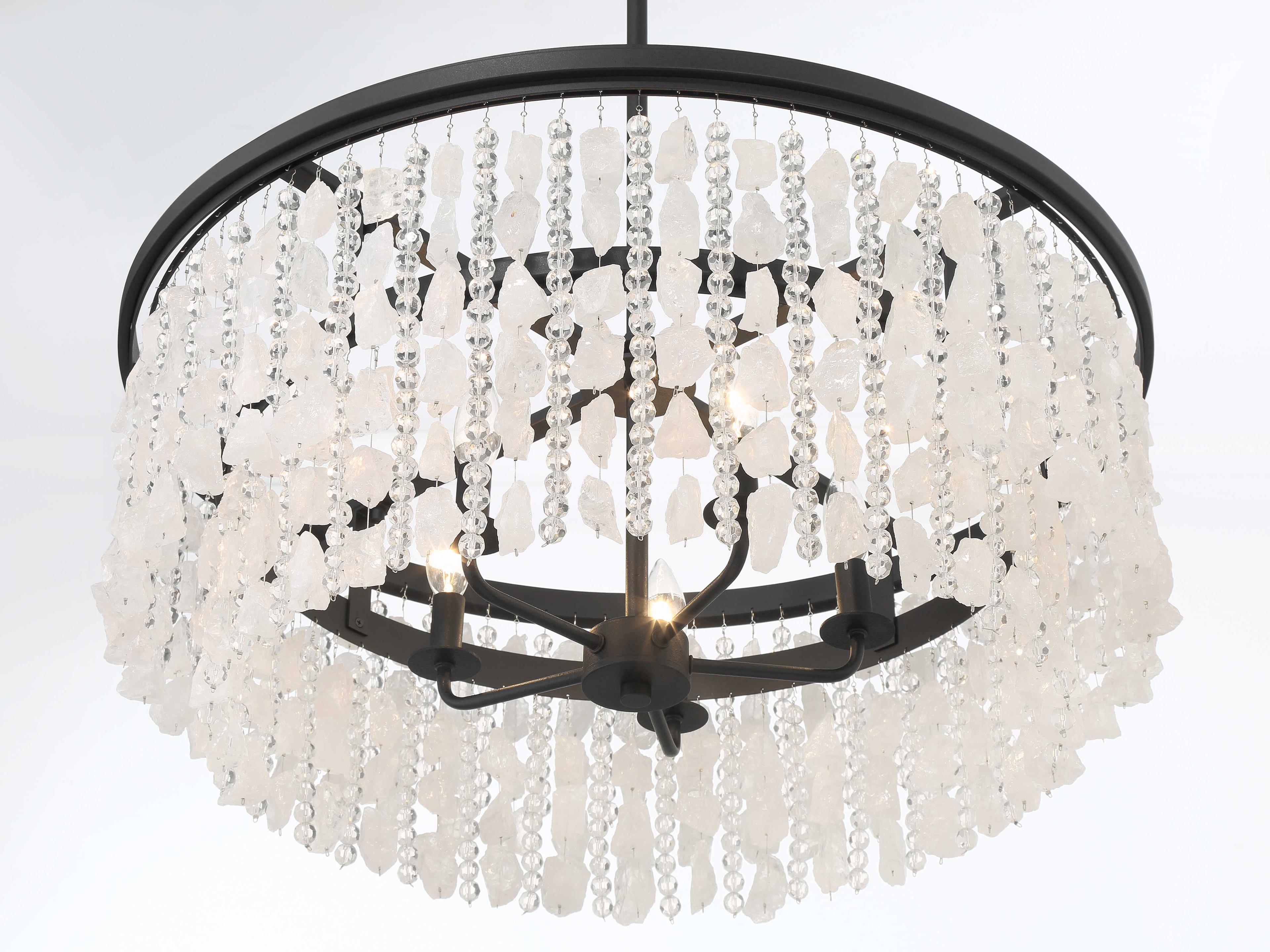 Minka Lavery Shimmering Elegance 5-Light Sand Coal Black Drum Chandelier