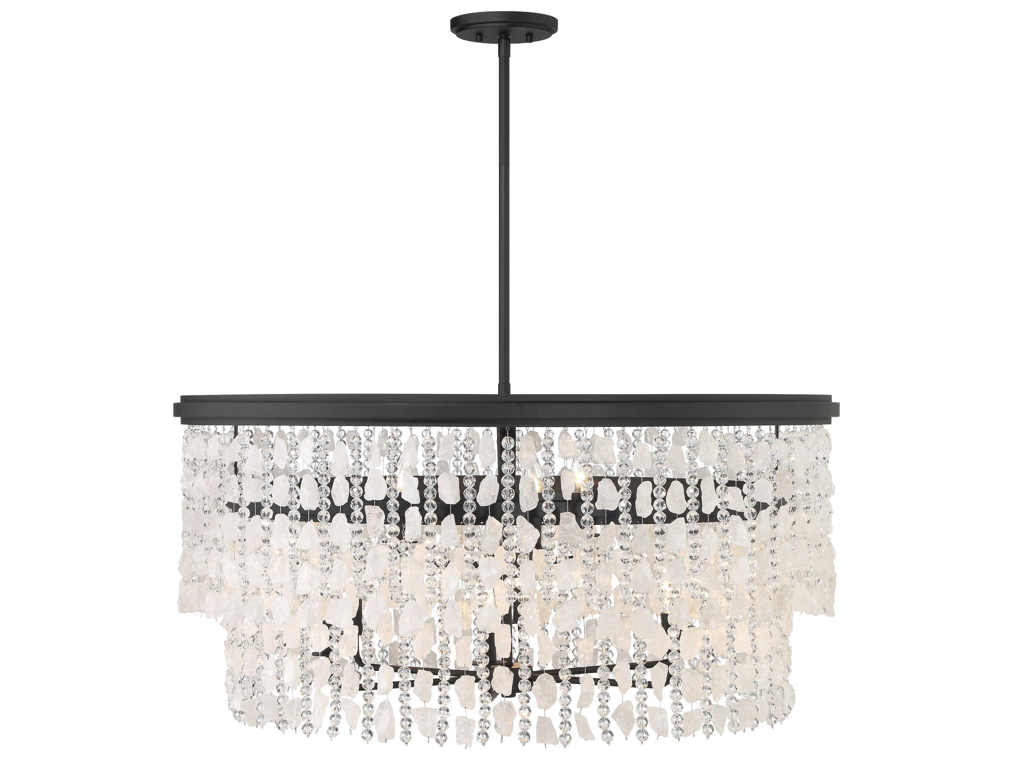 Minka Lavery Shimmering Elegance 9-Light Sand Coal Black Drum Chandelier