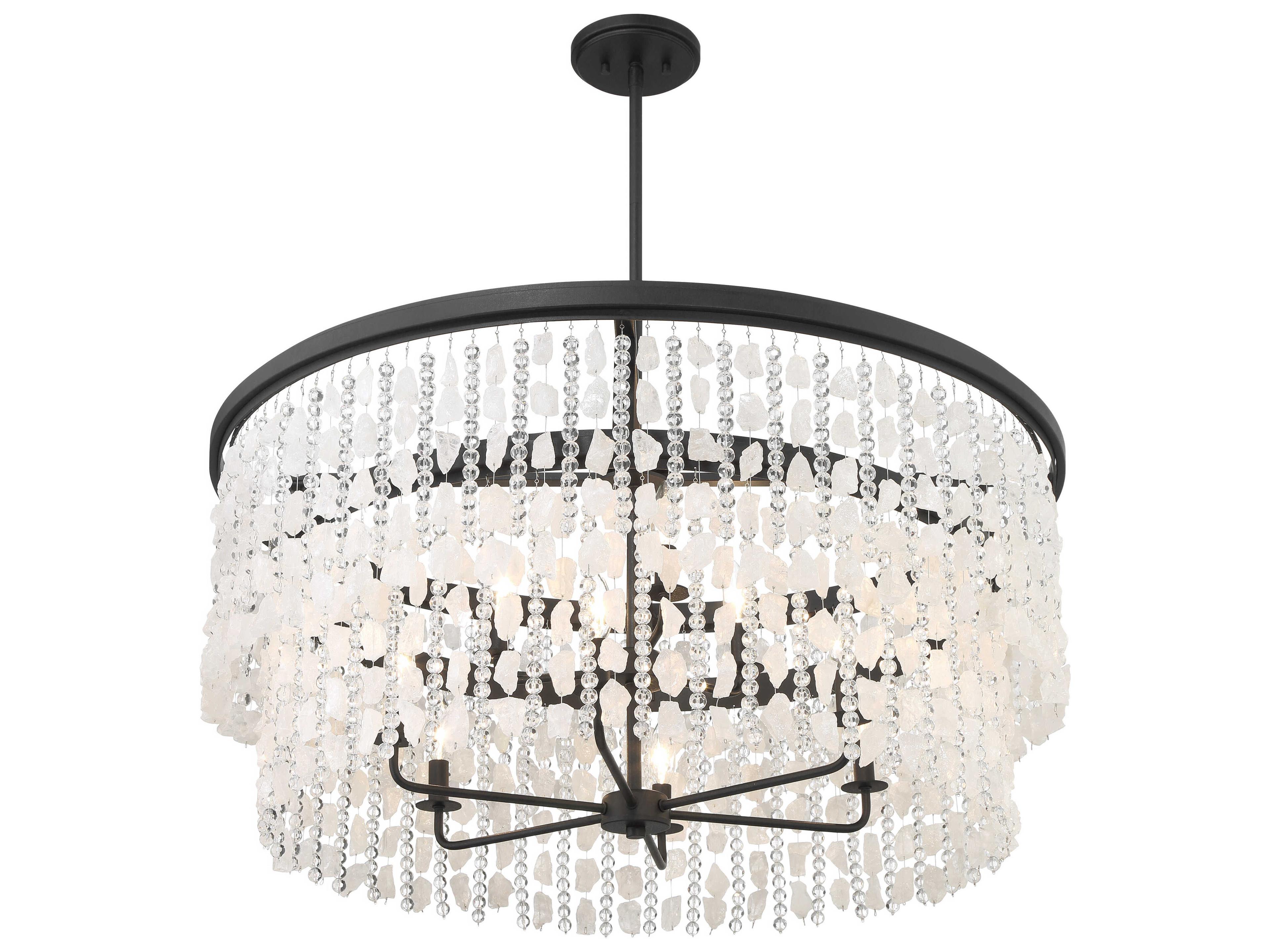Minka Lavery Shimmering Elegance 9-Light Sand Coal Black Drum Chandelier