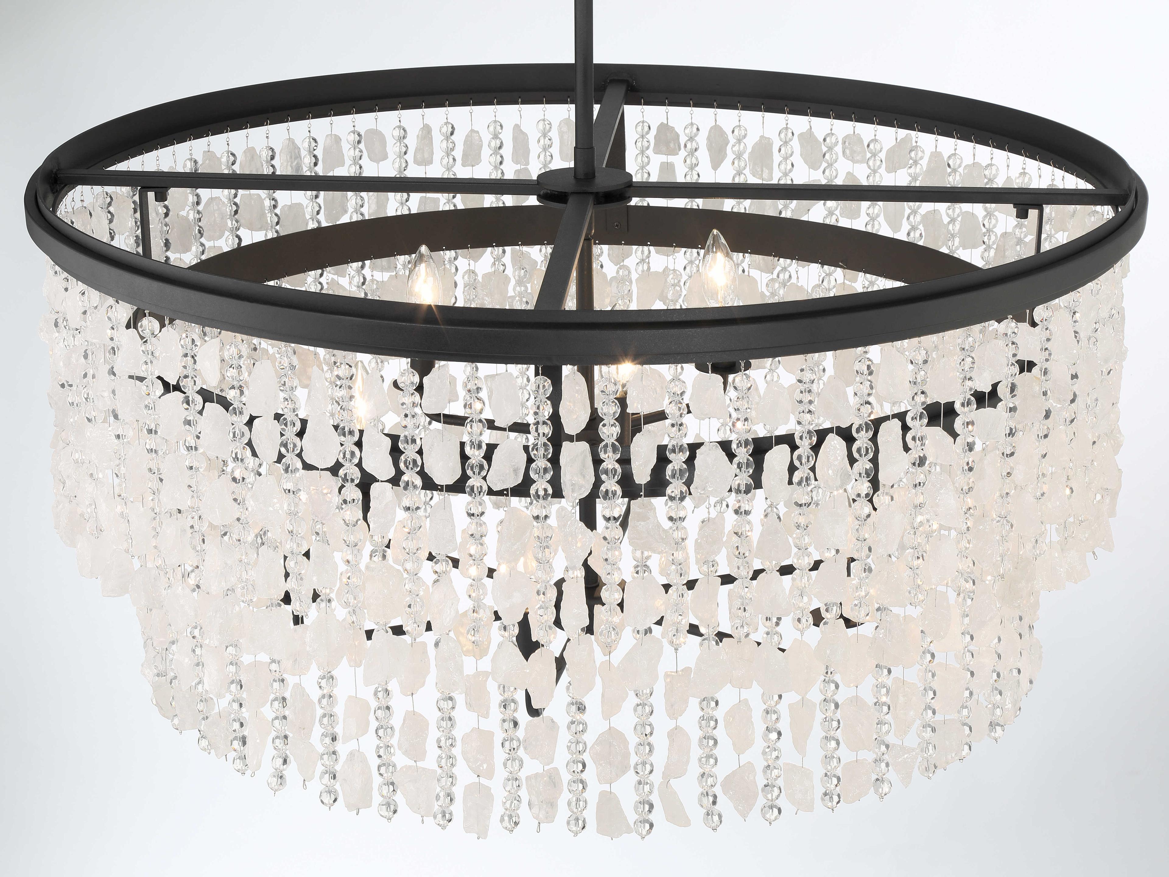 Minka Lavery Shimmering Elegance 9-Light Sand Coal Black Drum Chandelier