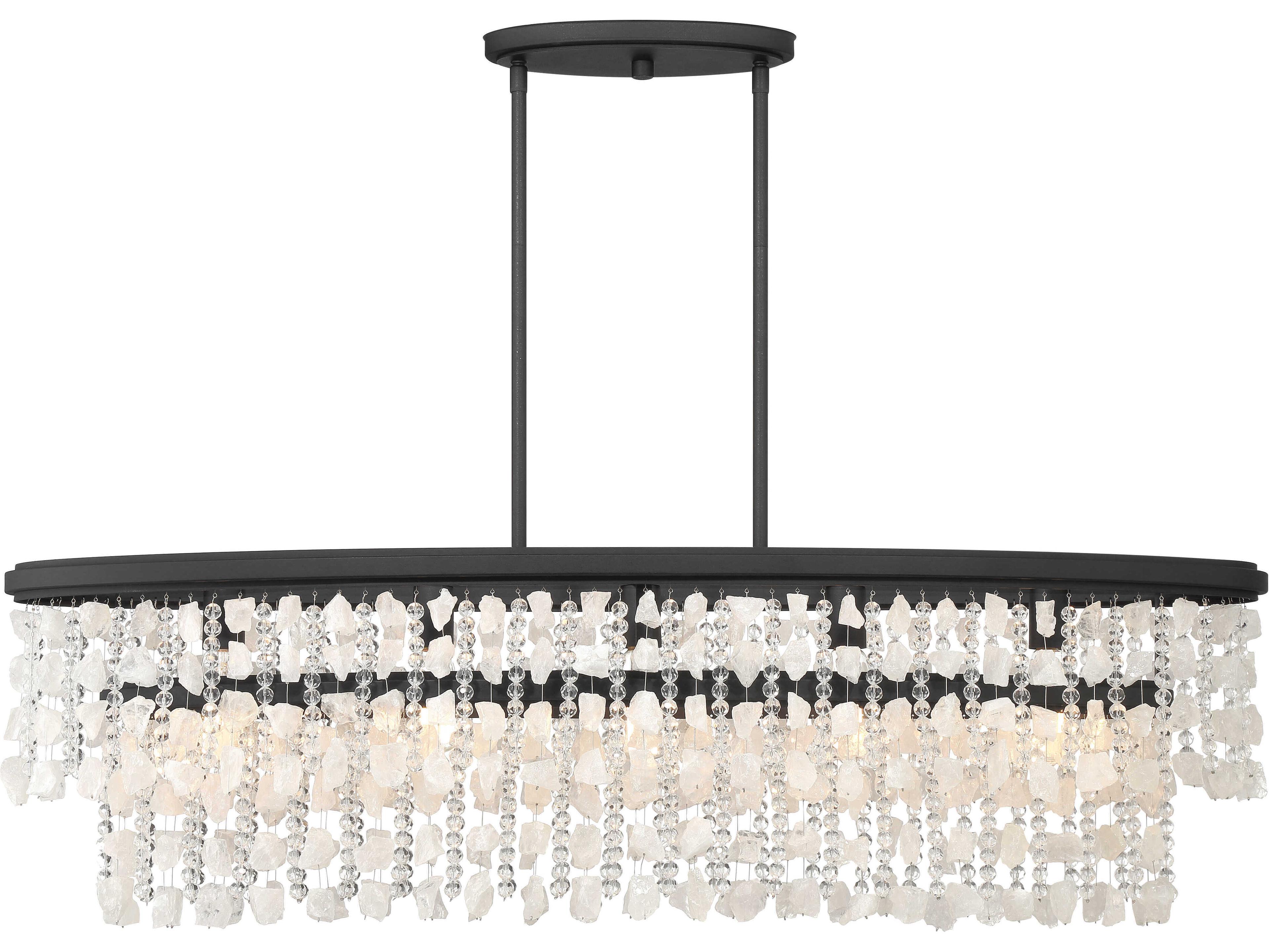 Minka Lavery Shimmering Elegance 5-Light Sand Coal Black Tiered Island Pendant