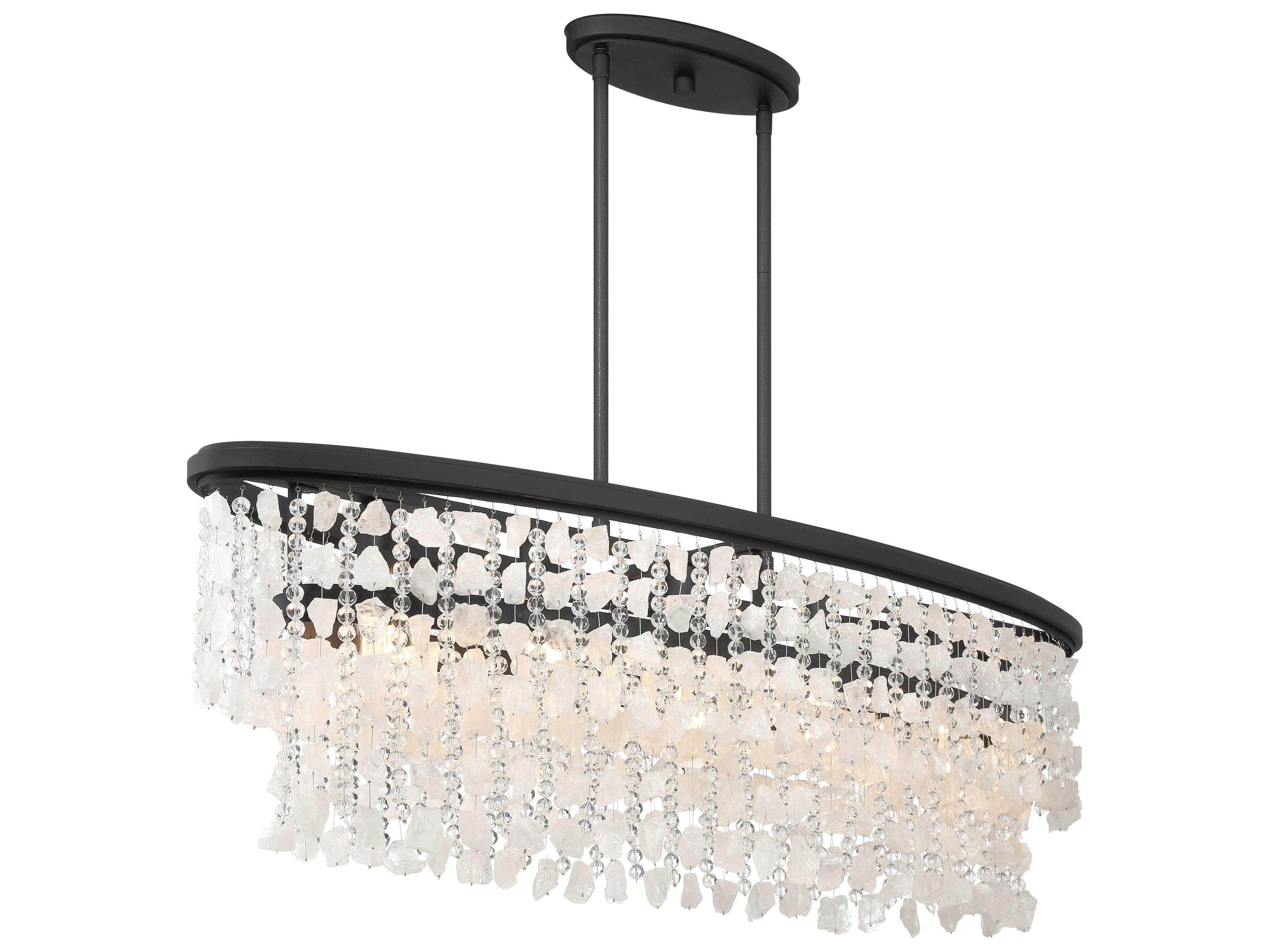 Minka Lavery Shimmering Elegance 5-Light Sand Coal Black Tiered Island Pendant