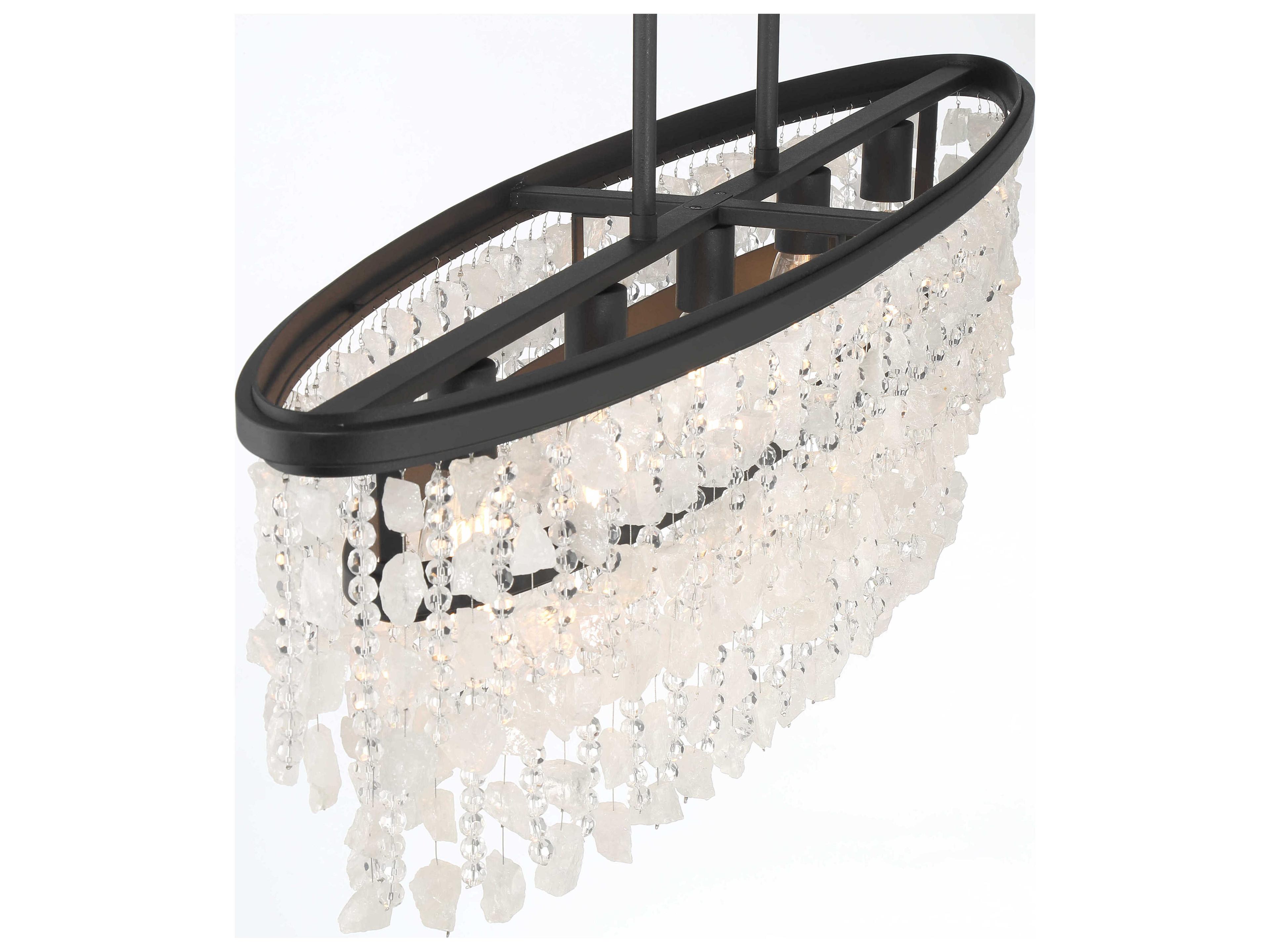 Minka Lavery Shimmering Elegance 5-Light Sand Coal Black Tiered Island Pendant