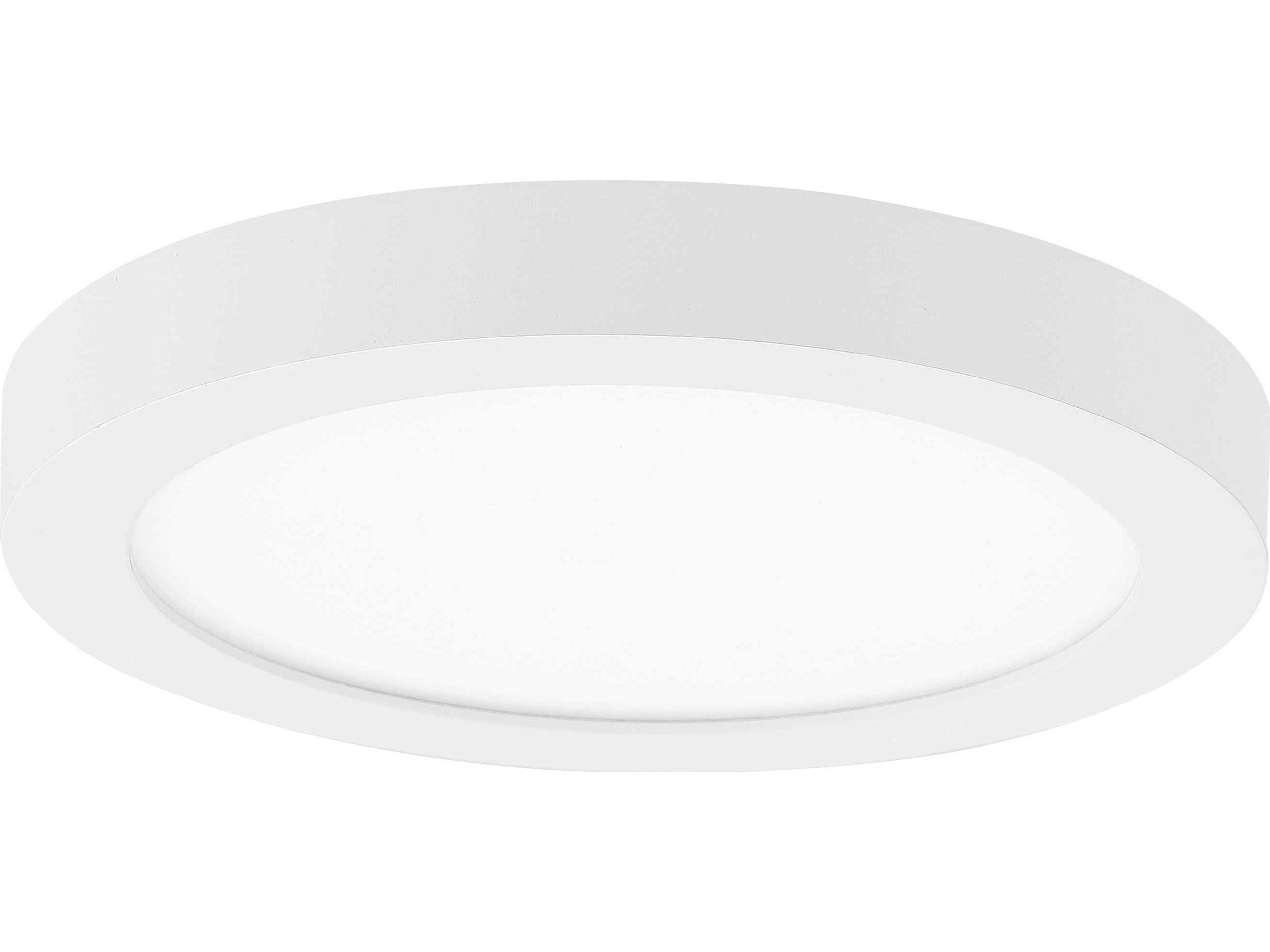 1-Light White Glass LED Round Flush Mount