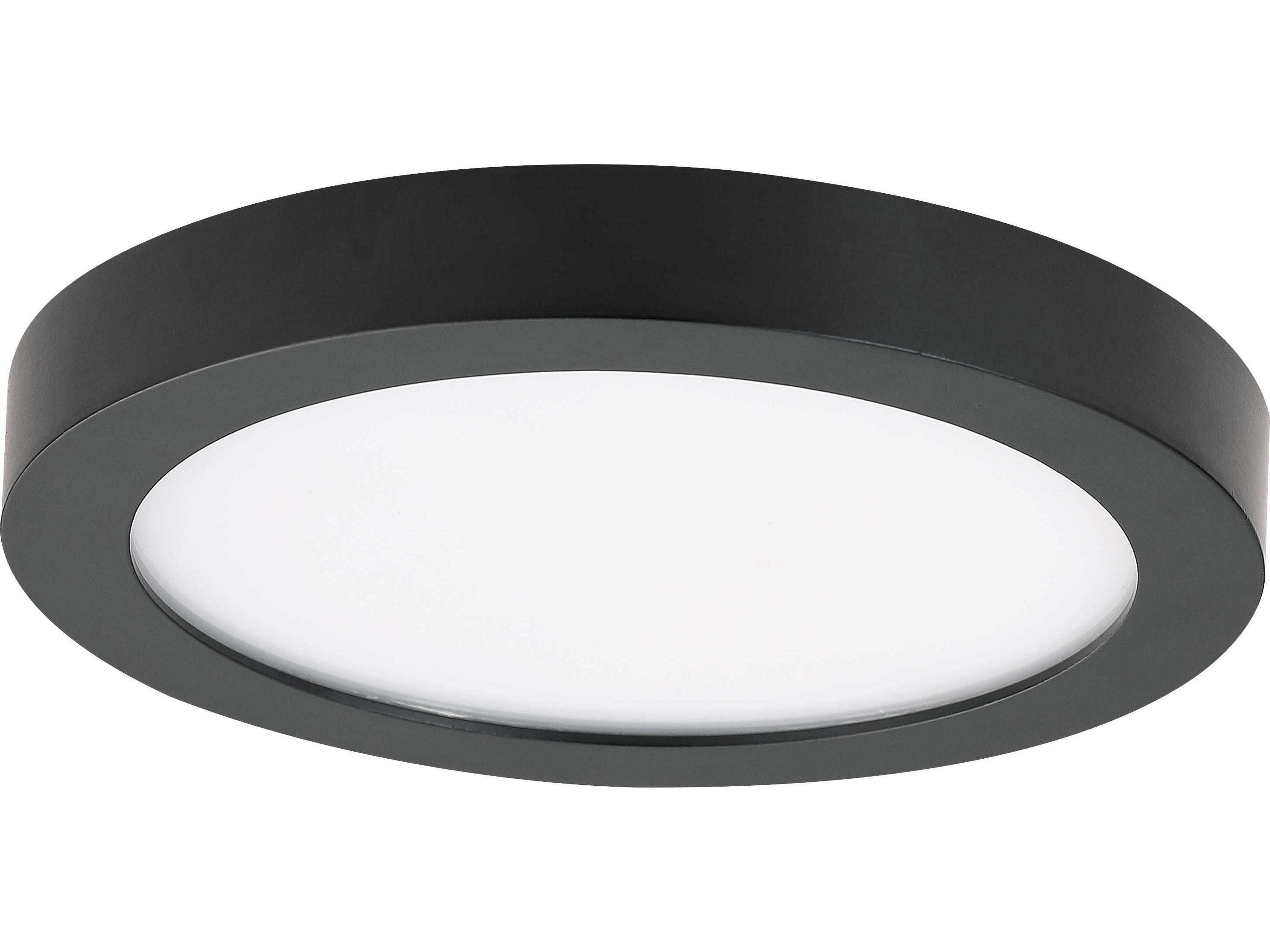 Minka Lavery 1-Light Coal Black Glass LED Round Flush Mount