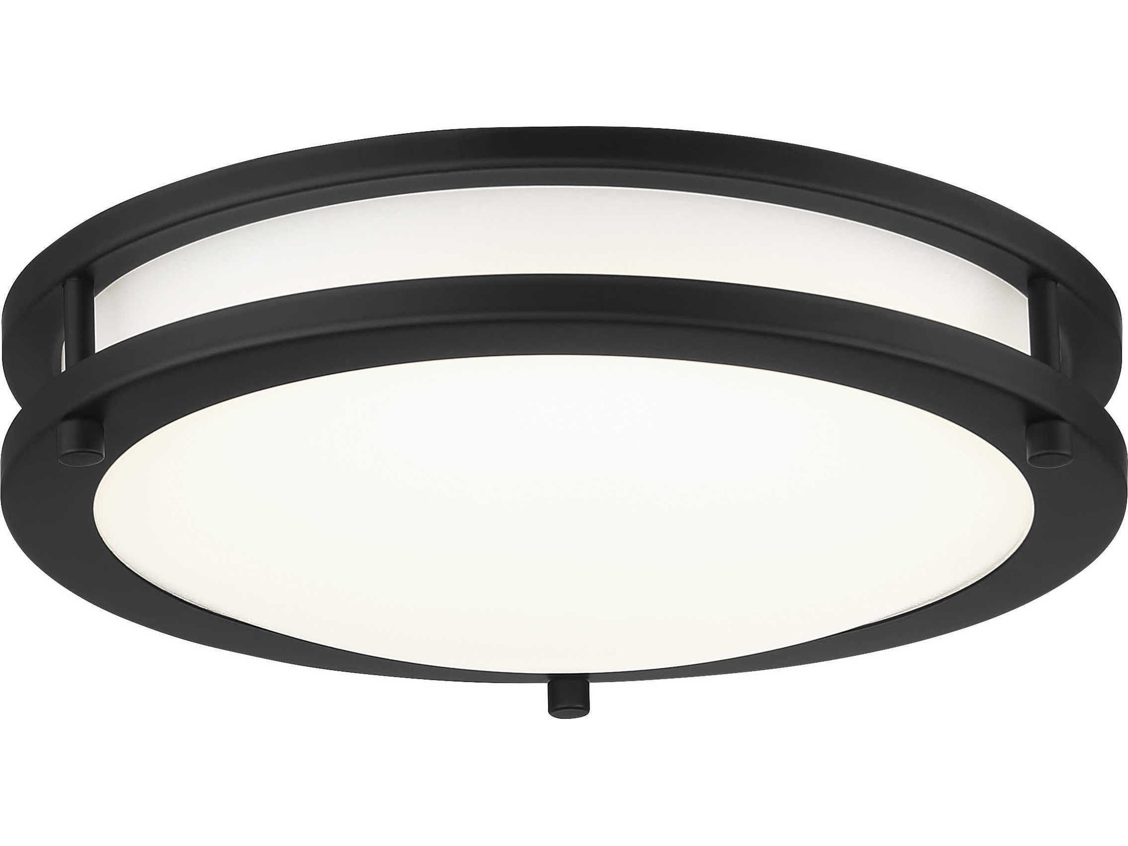1-Light Coal Black LED Round Flush Mount
