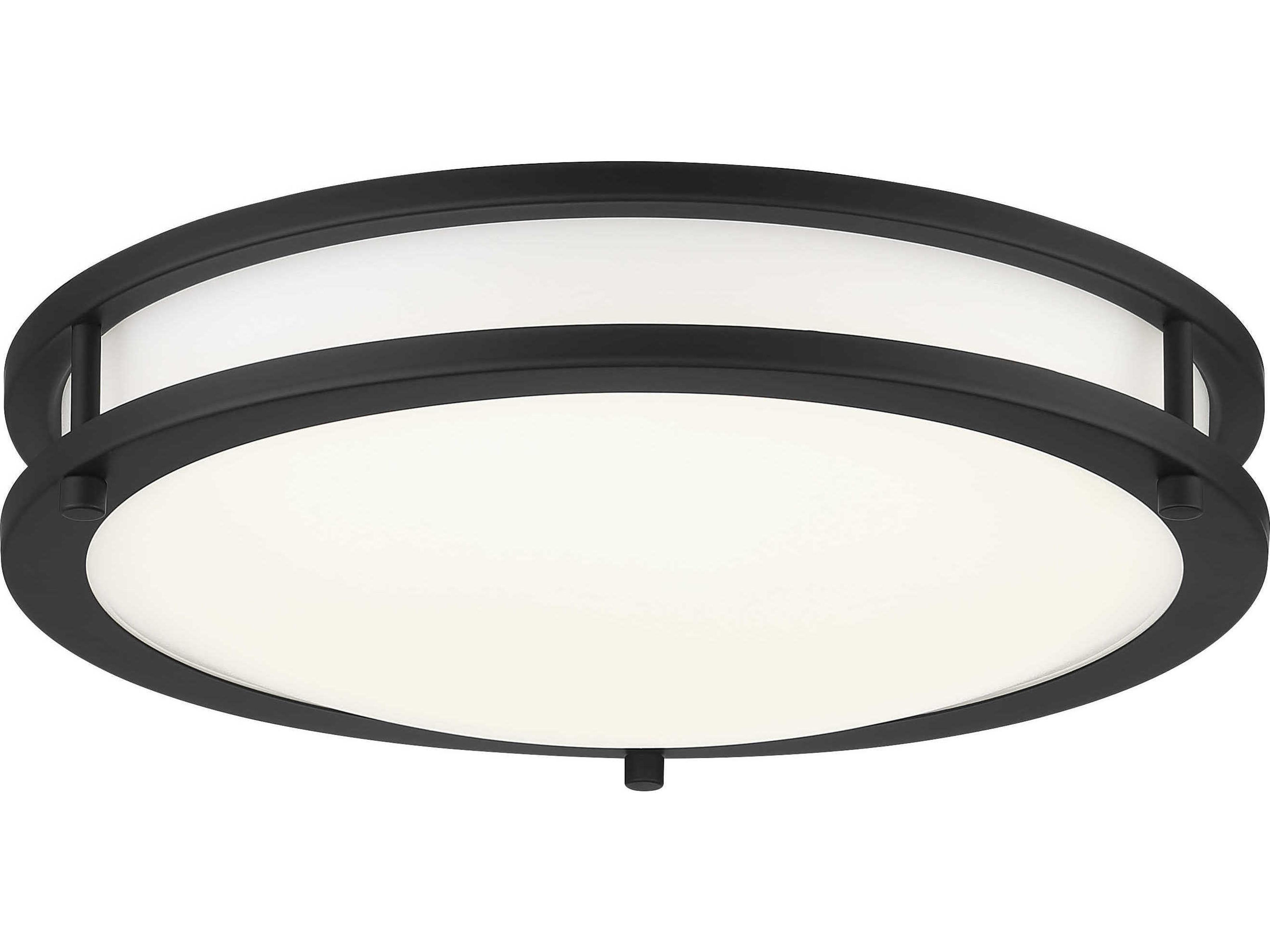 1-Light Coal Black LED Round Flush Mount
