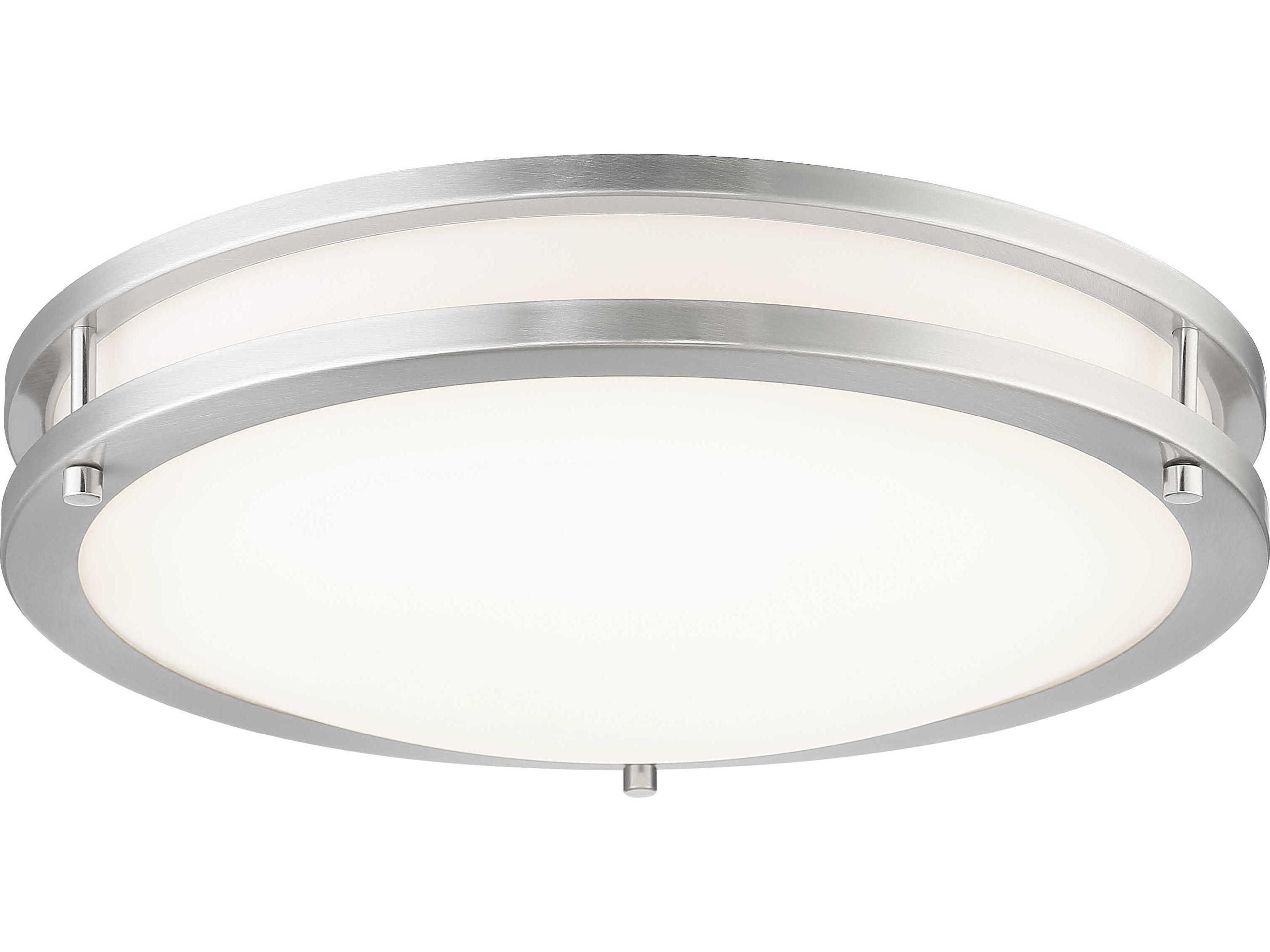 1-Light Brushed Nickel LED Round Flush Mount