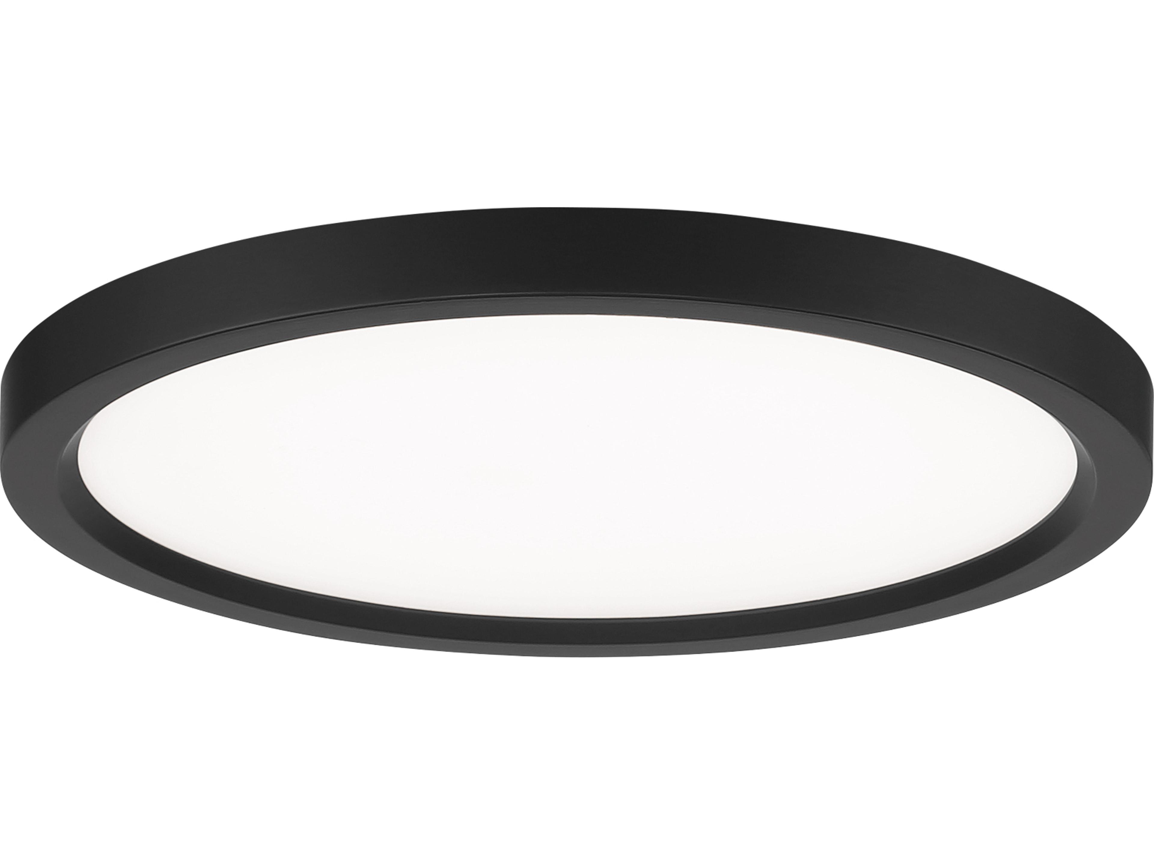 1-Light Coal Black LED Round Flush Mount