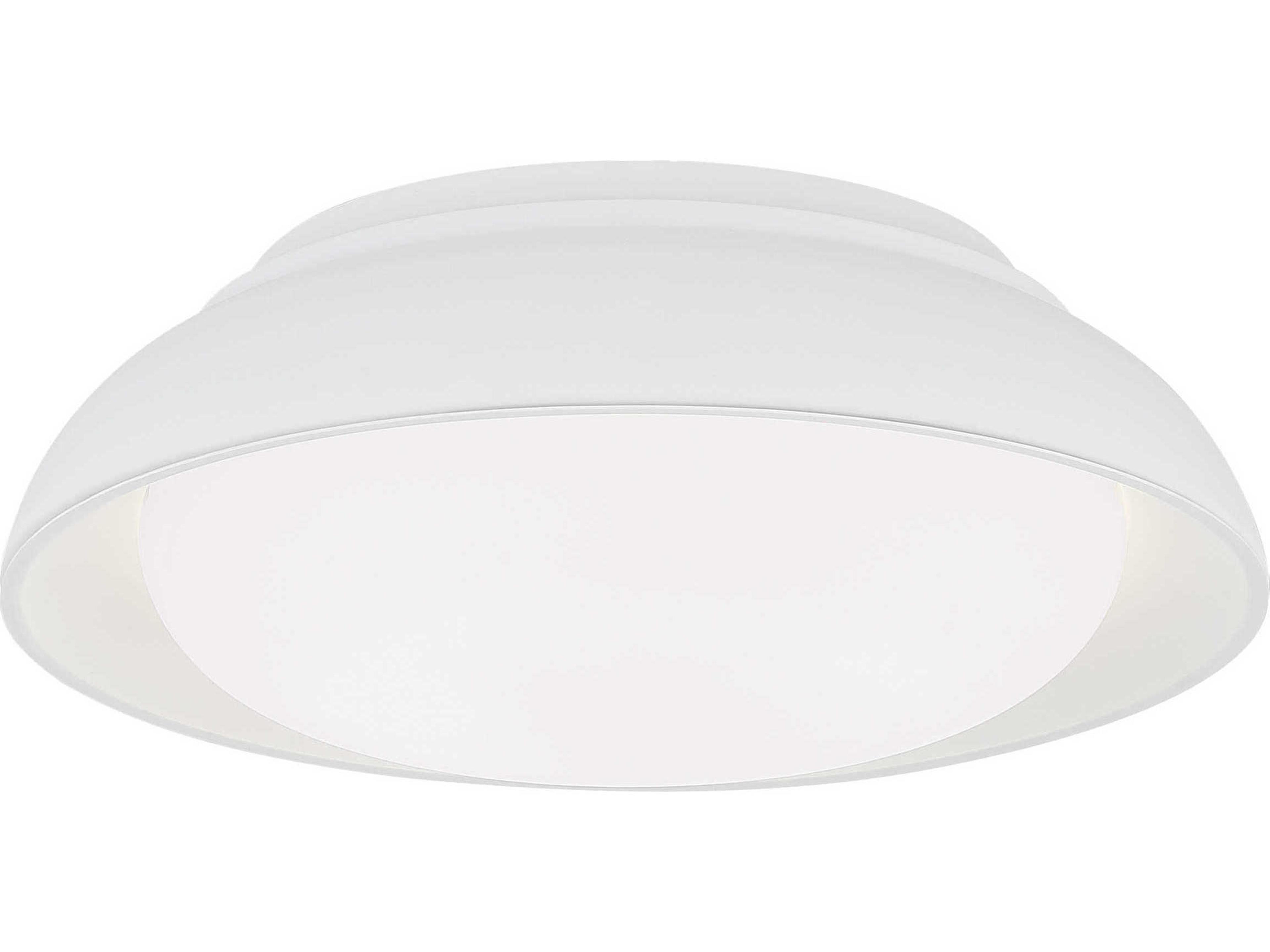 1-Light Sand White LED Bowl Flush Mount