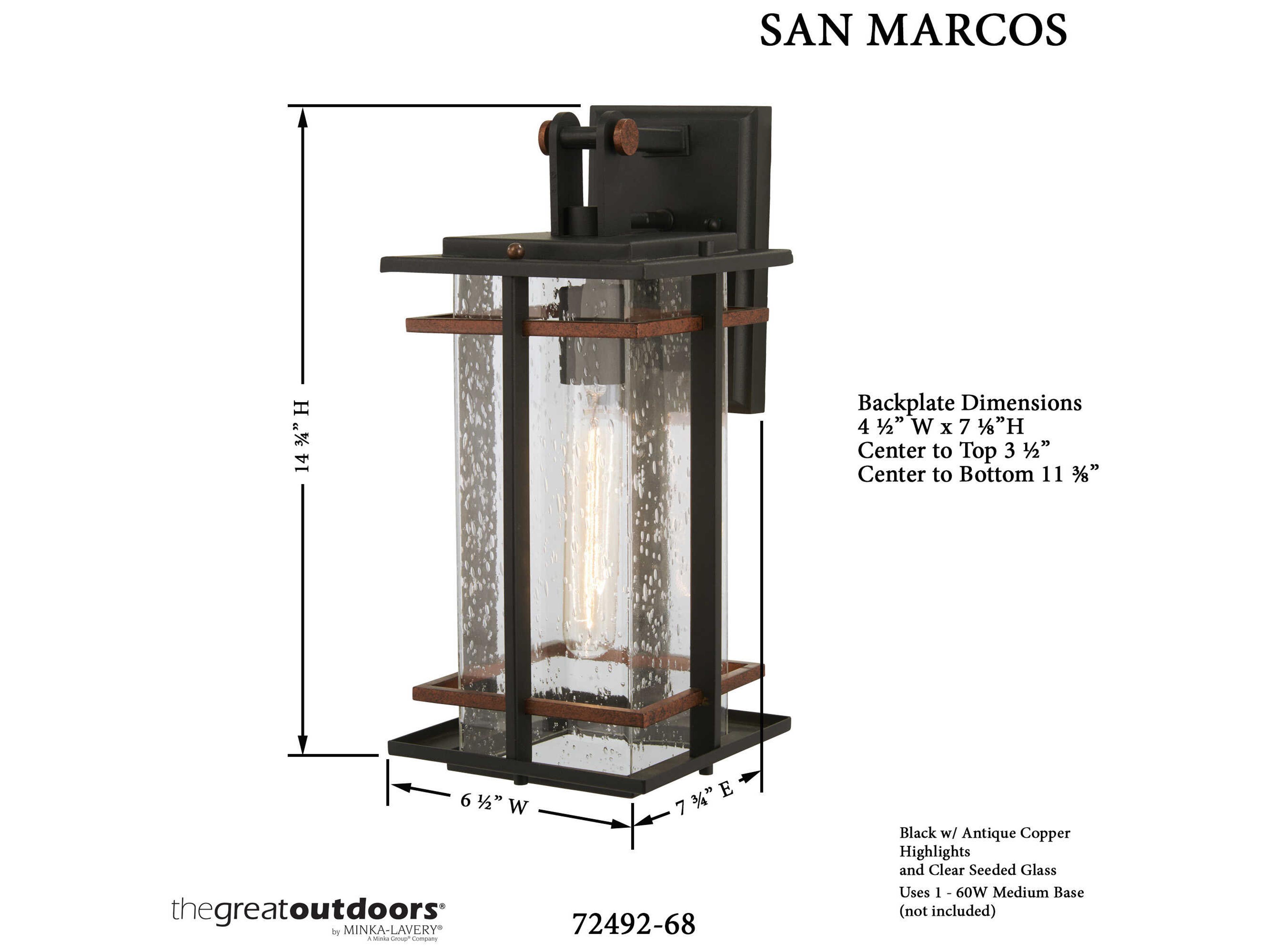 Minka Lavery San Marcos Glass Outdoor Wall Light
