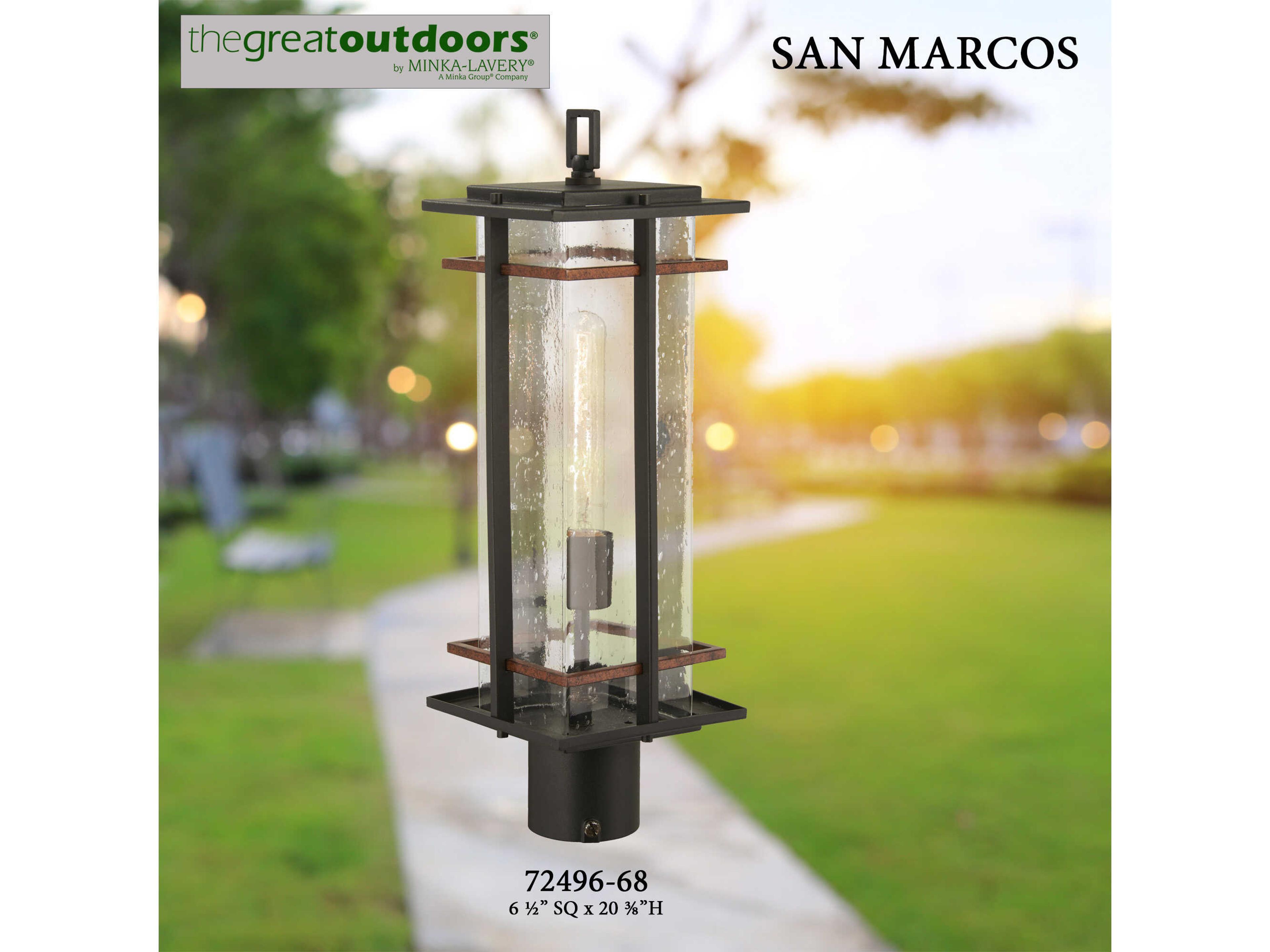 Minka Lavery San Marcos Glass Outdoor Post Light