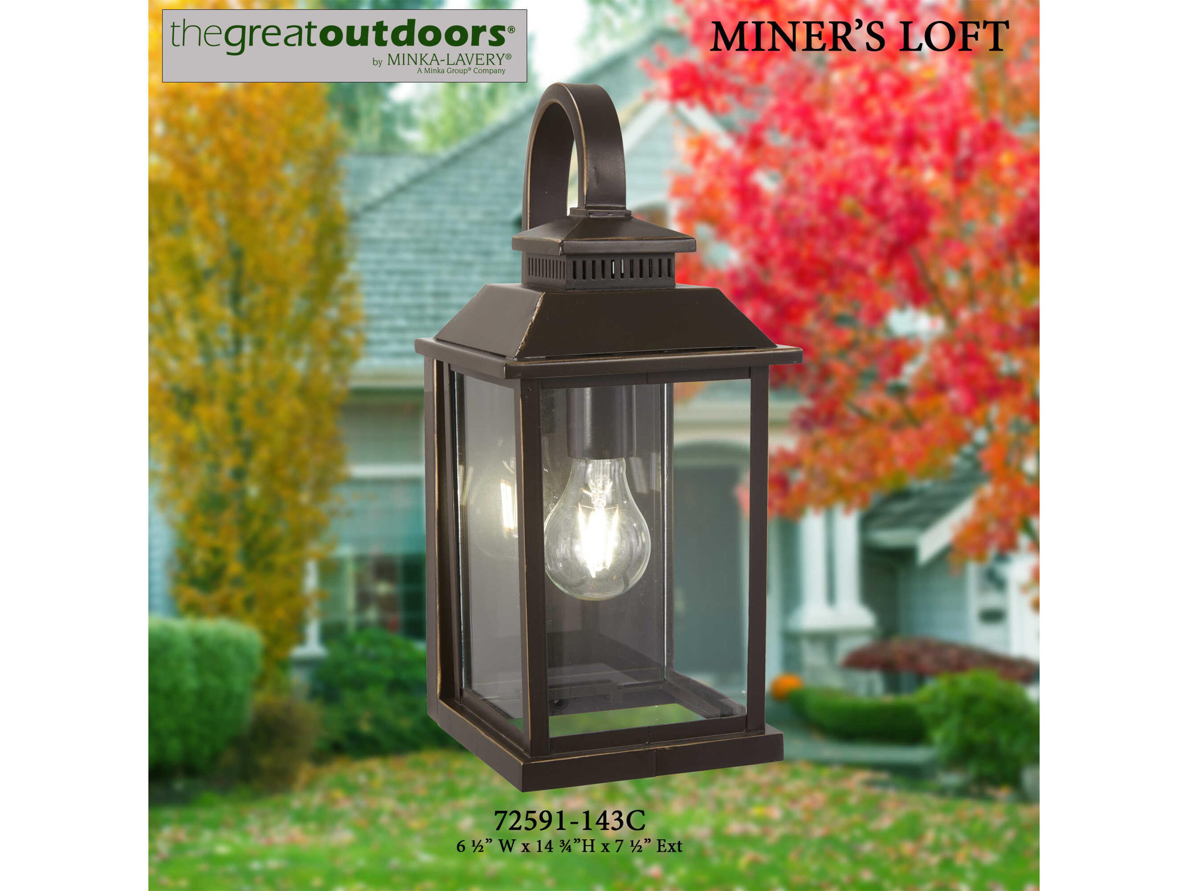 Minka Lavery Miners Loft Glass Outdoor Wall Light