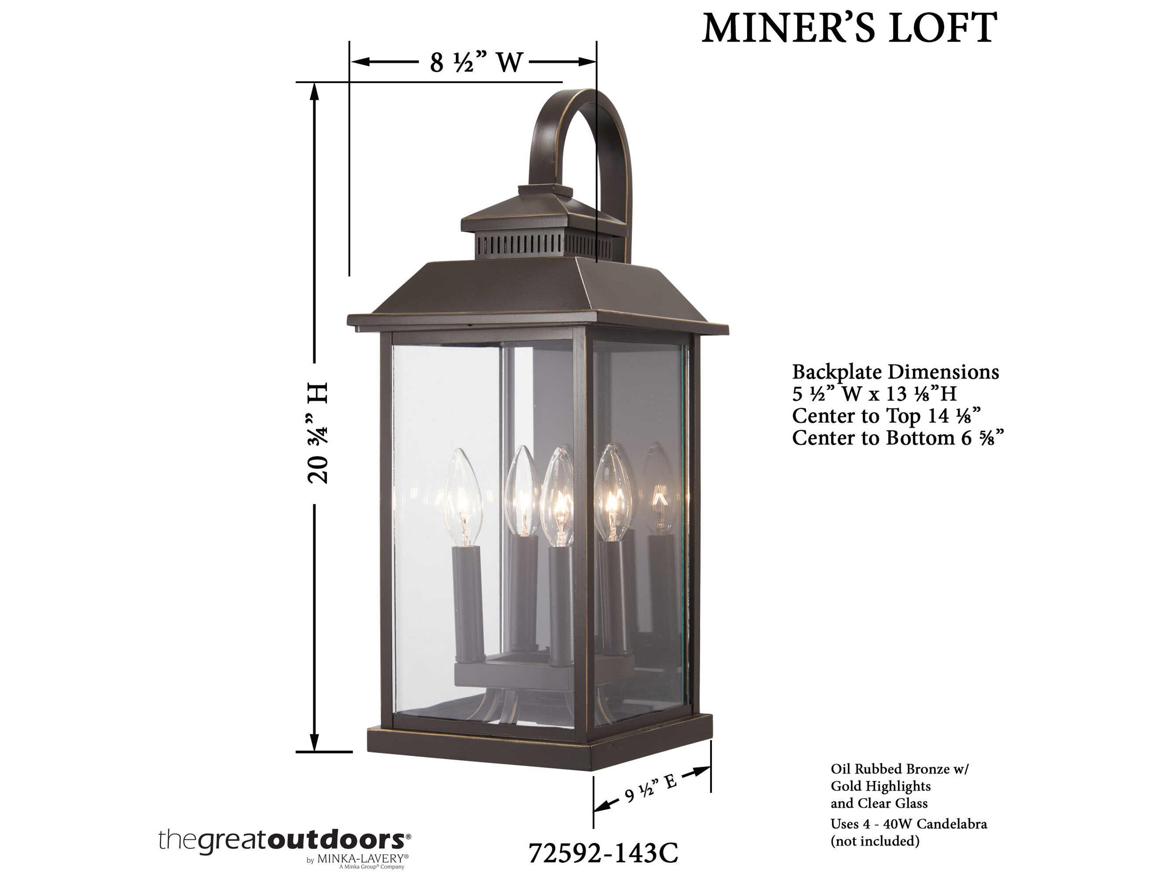 Minka Lavery Miners Loft Glass Outdoor Wall Light