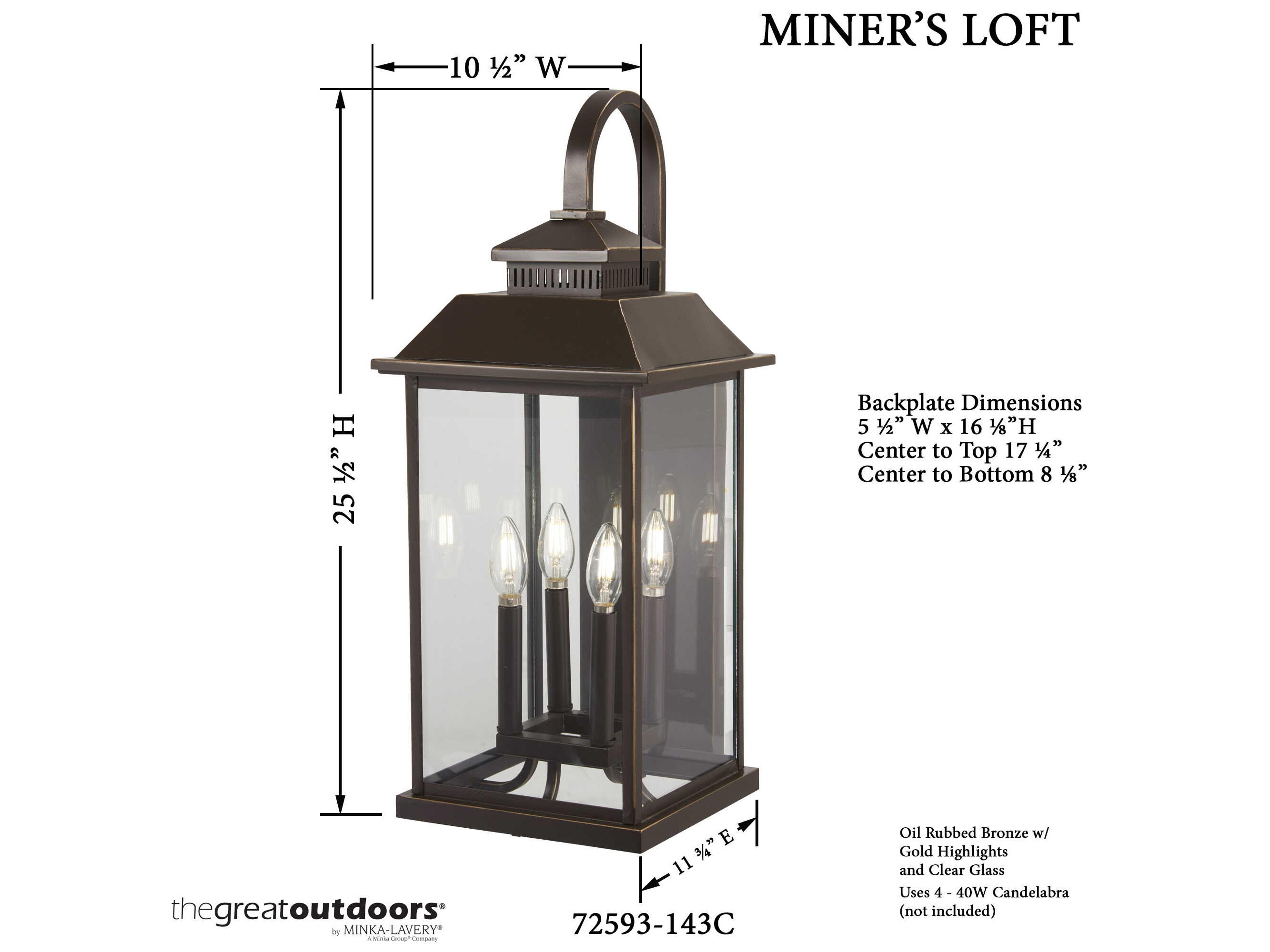 Minka Lavery Miners Loft Glass Outdoor Wall Light