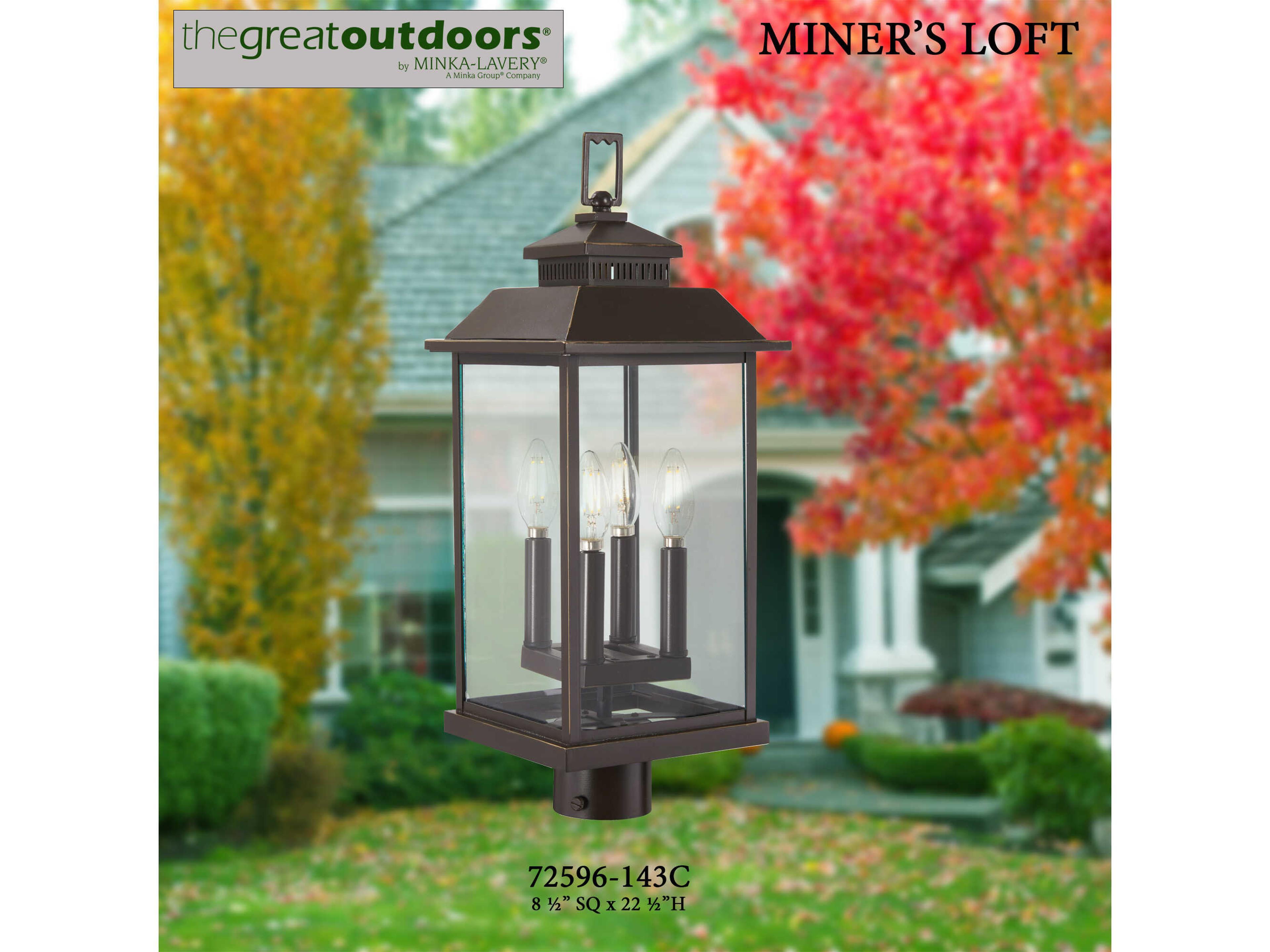 Minka Lavery Miners Loft Glass Outdoor Post Light