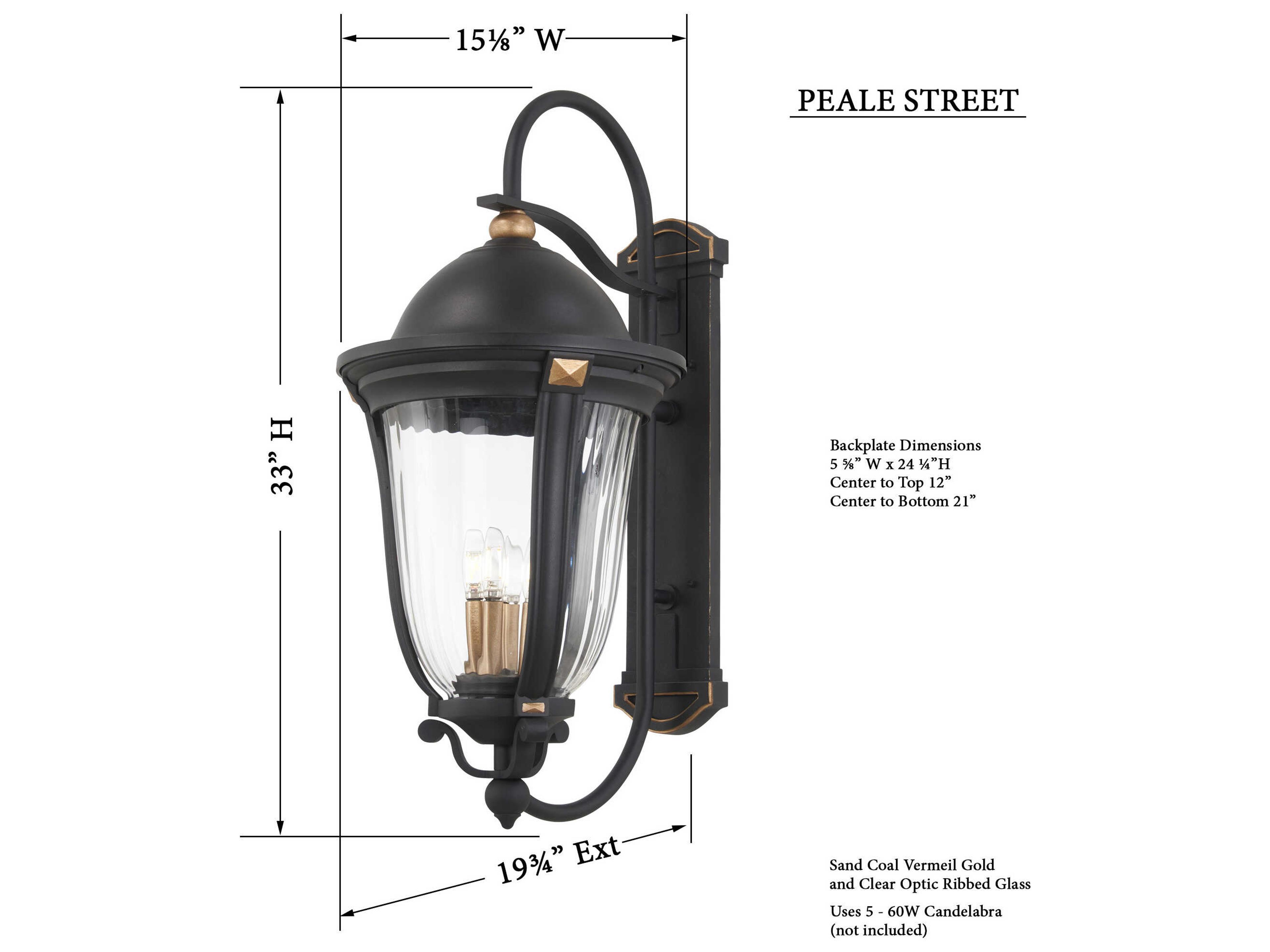 Minka Lavery Peale Street 5 - Light Outdoor Wall Light