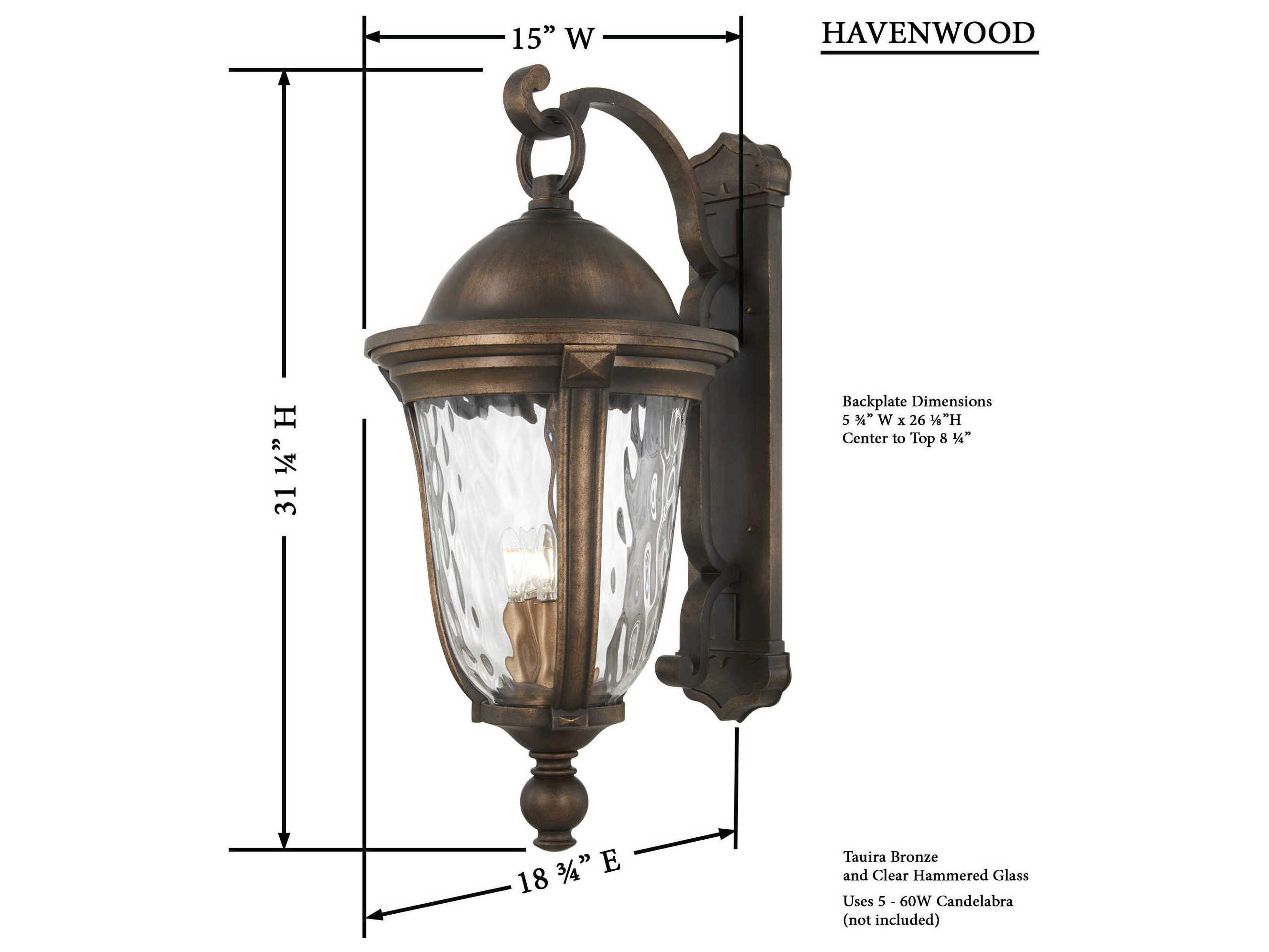 Minka Lavery Havenwood 5 - Light Outdoor Wall Light