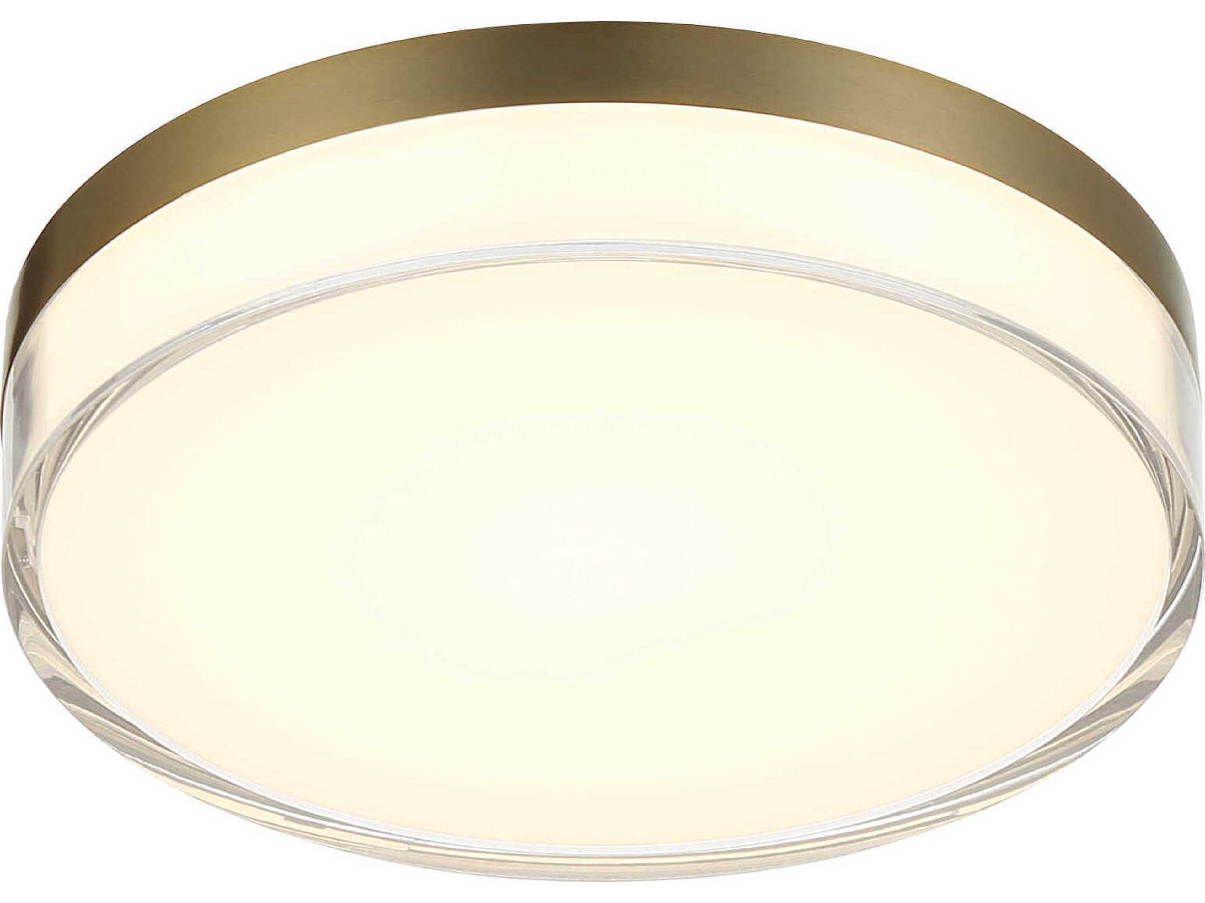 Minka Lavery Vantage 1-Light Ashen Brass Round Flush Mount
